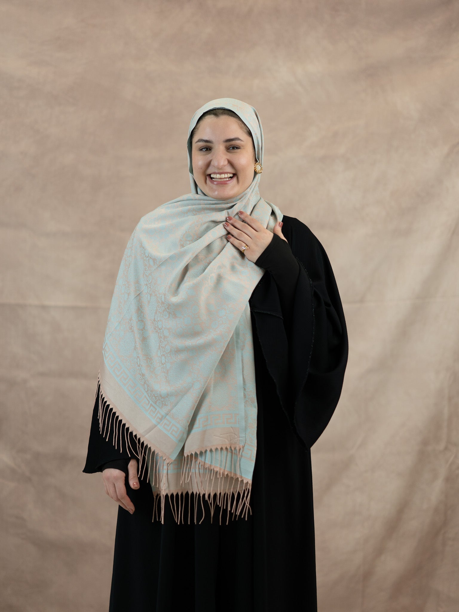 Reversible Jacquard Silk And Viscose Scarf