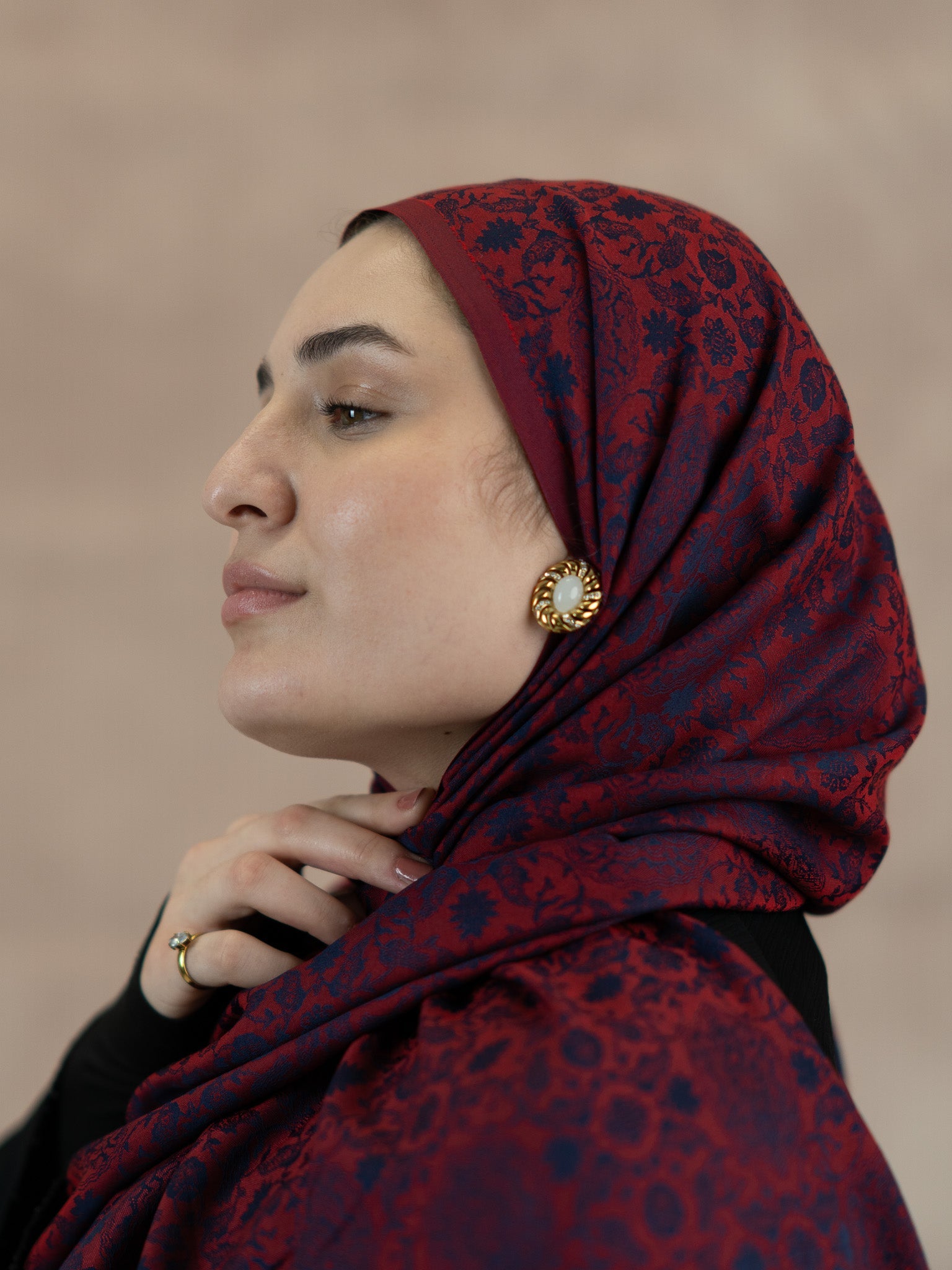 Reversible Jacquard Silk And Viscose Scarf