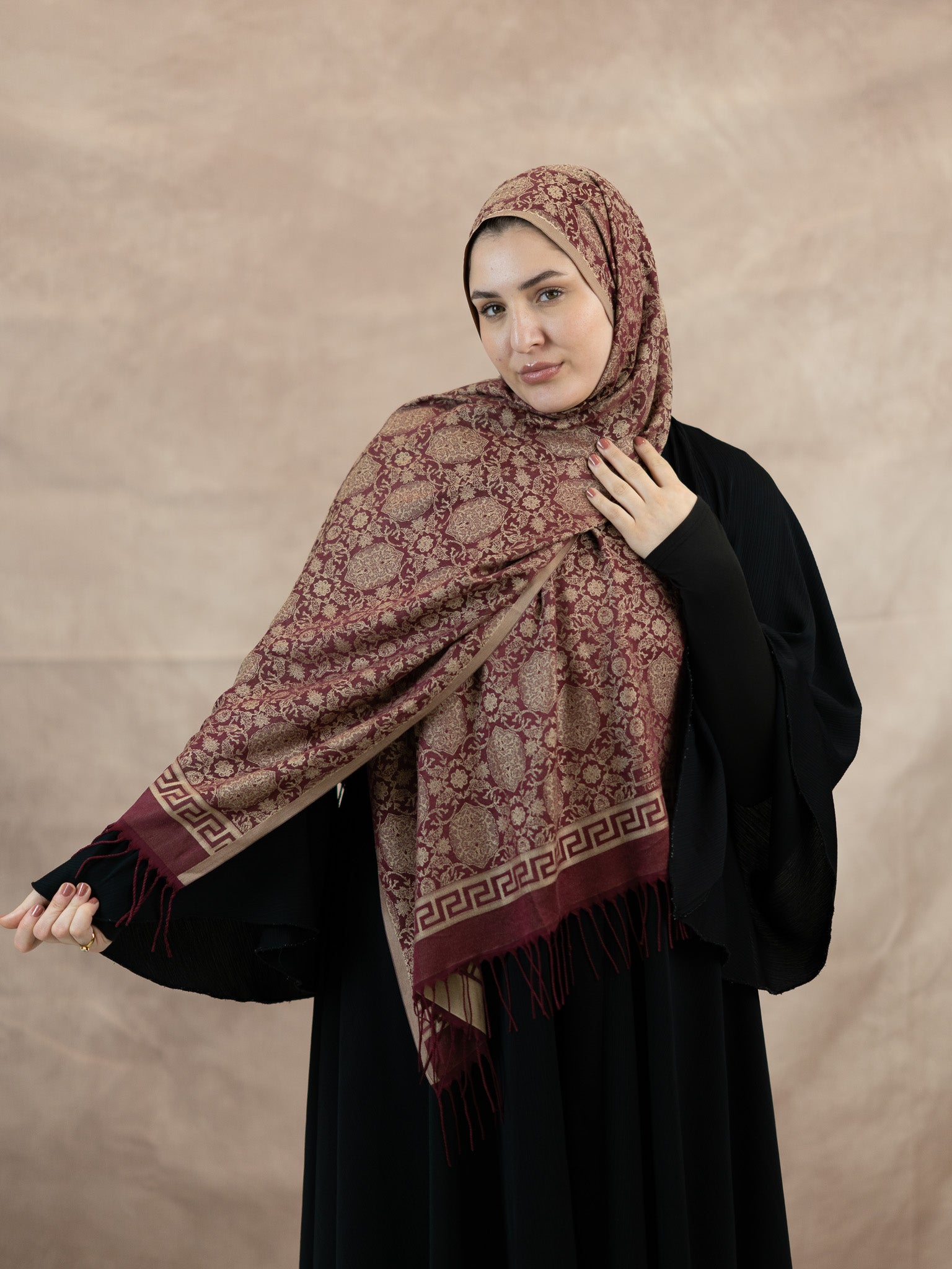Reversible Jacquard Silk And Viscose Scarf