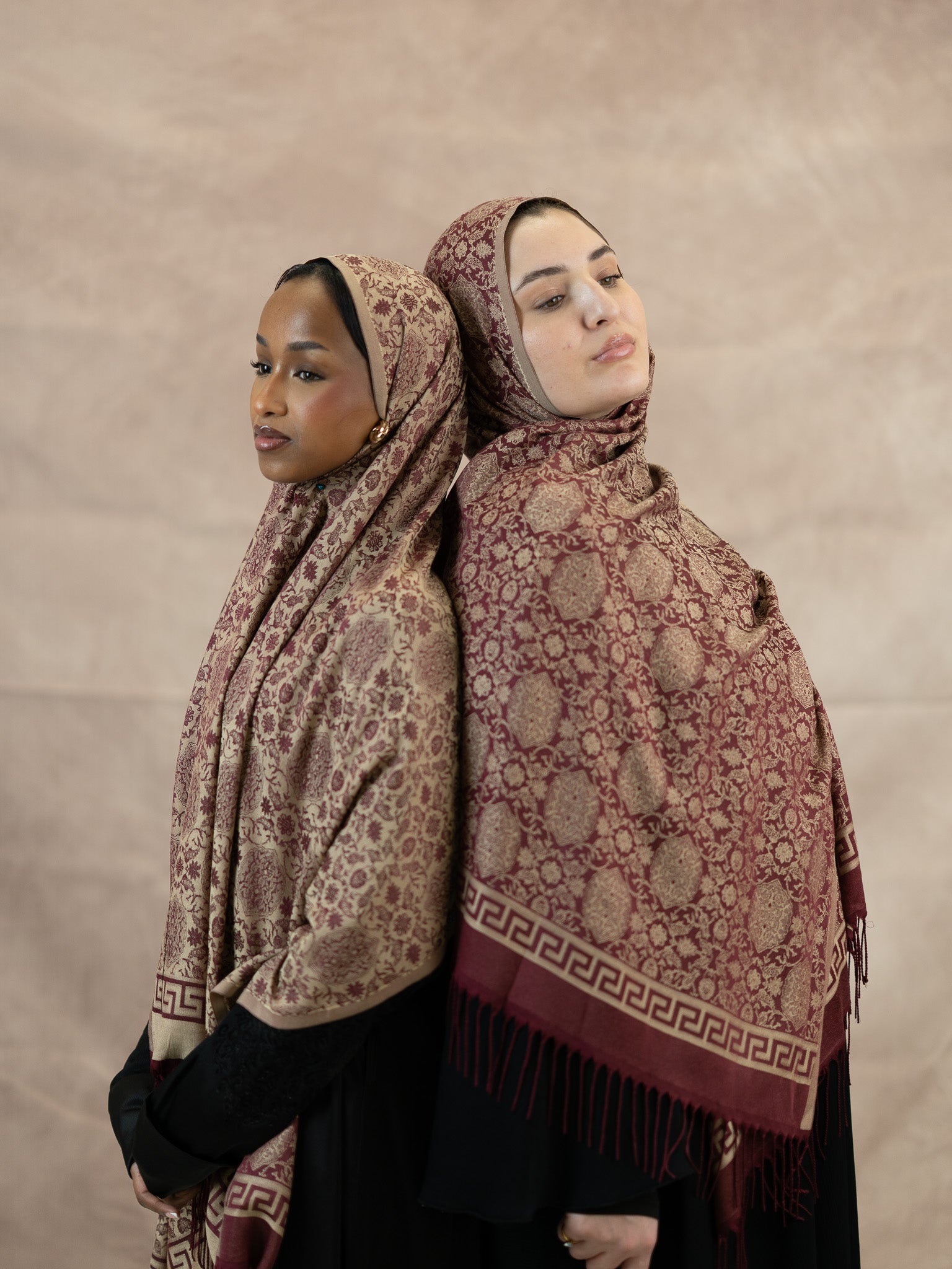 Reversible Jacquard Silk And Viscose Scarf