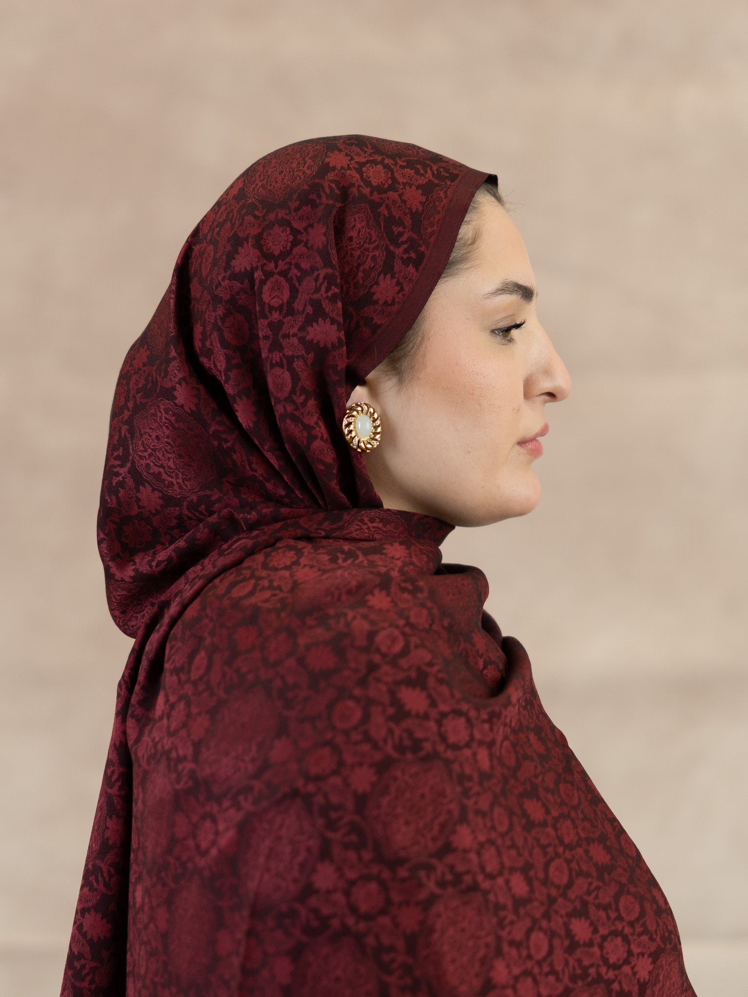Reversible Jacquard Silk And Viscose Scarf