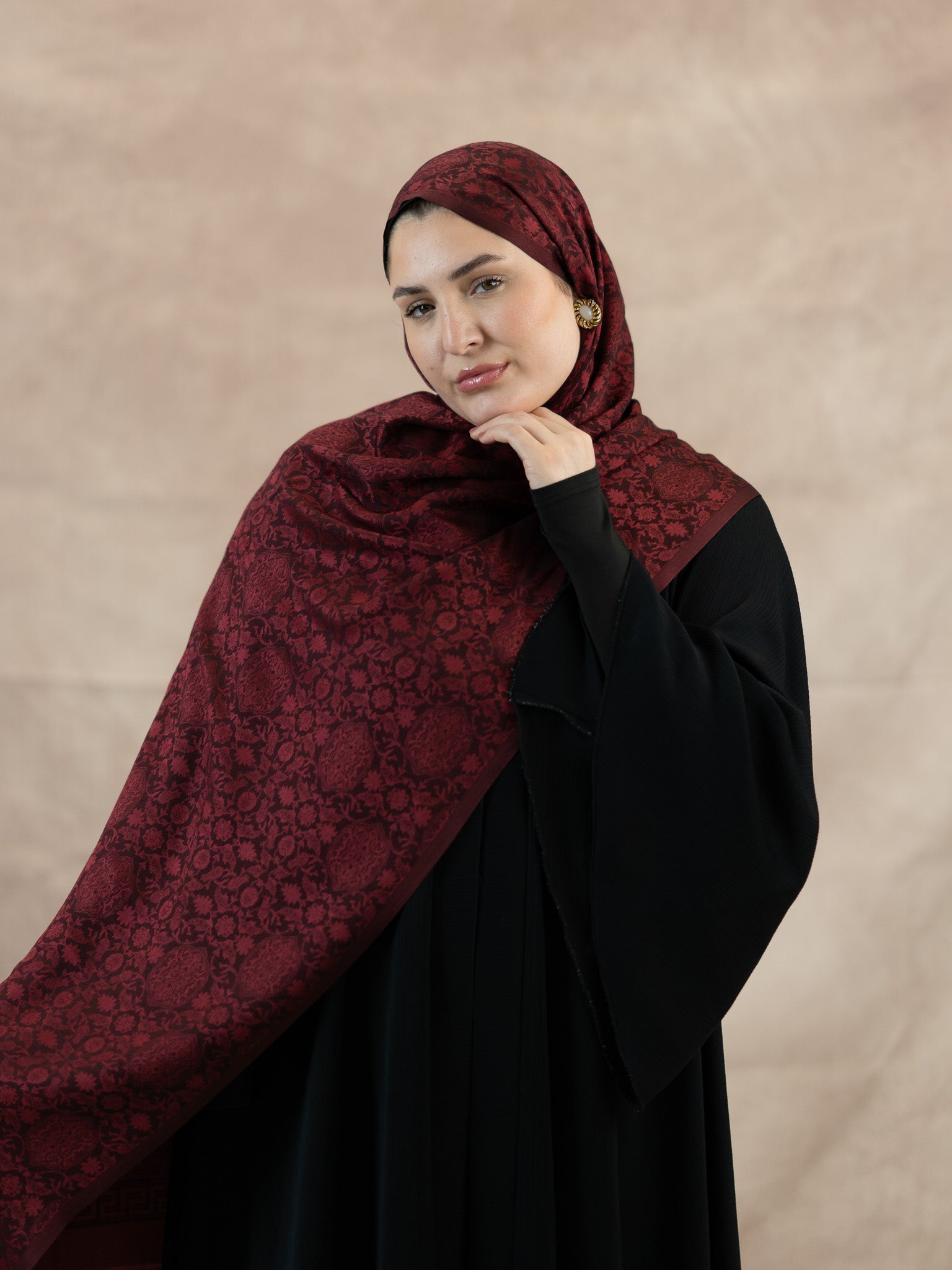 Reversible Jacquard Silk And Viscose Scarf