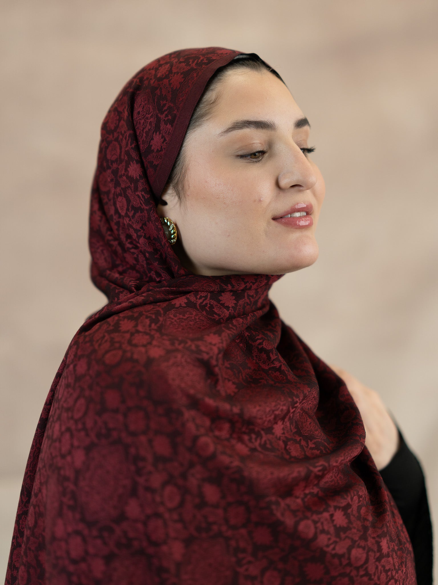 Reversible Jacquard Silk And Viscose Scarf