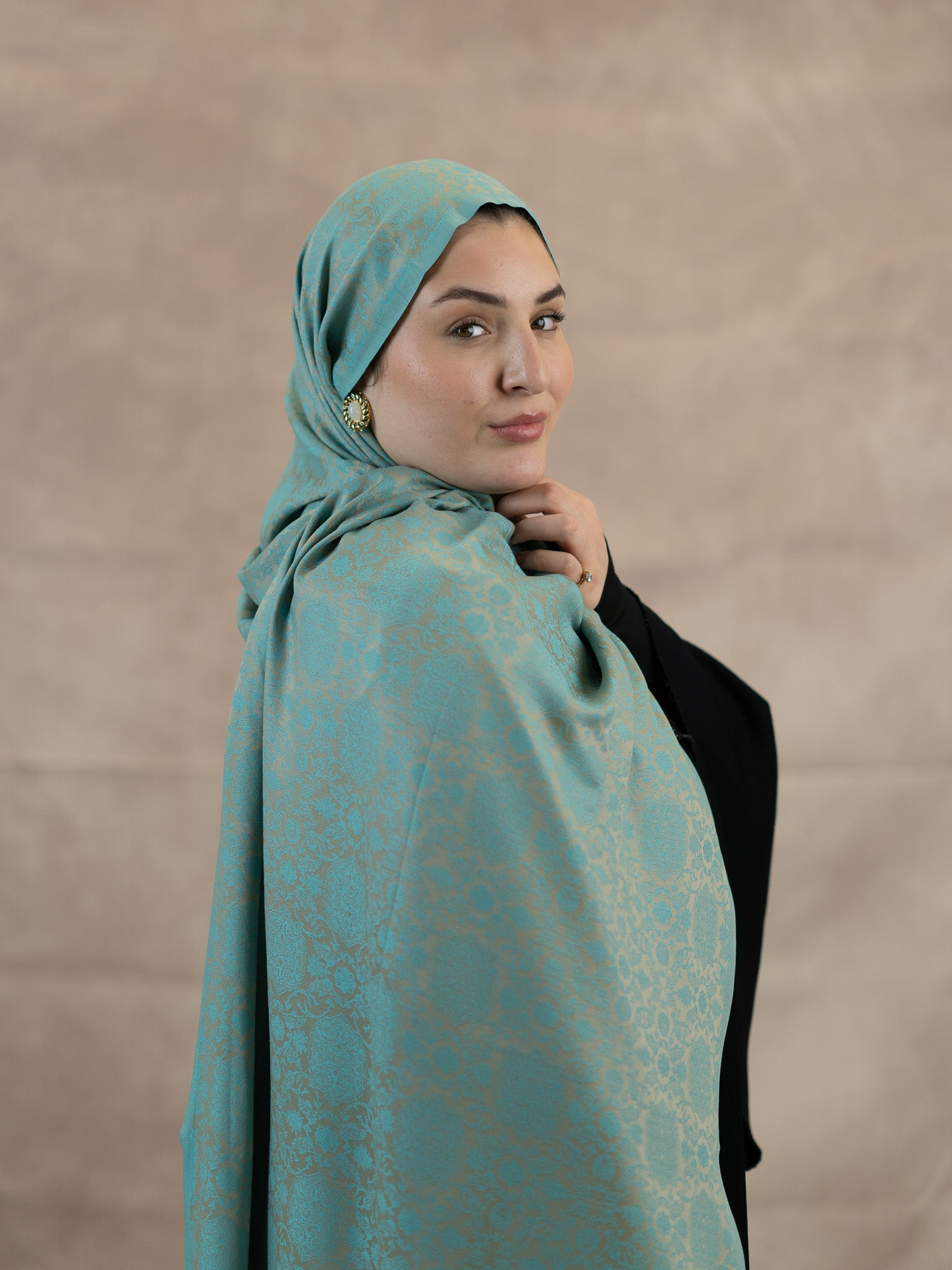Reversible Jacquard Silk And Viscose Scarf