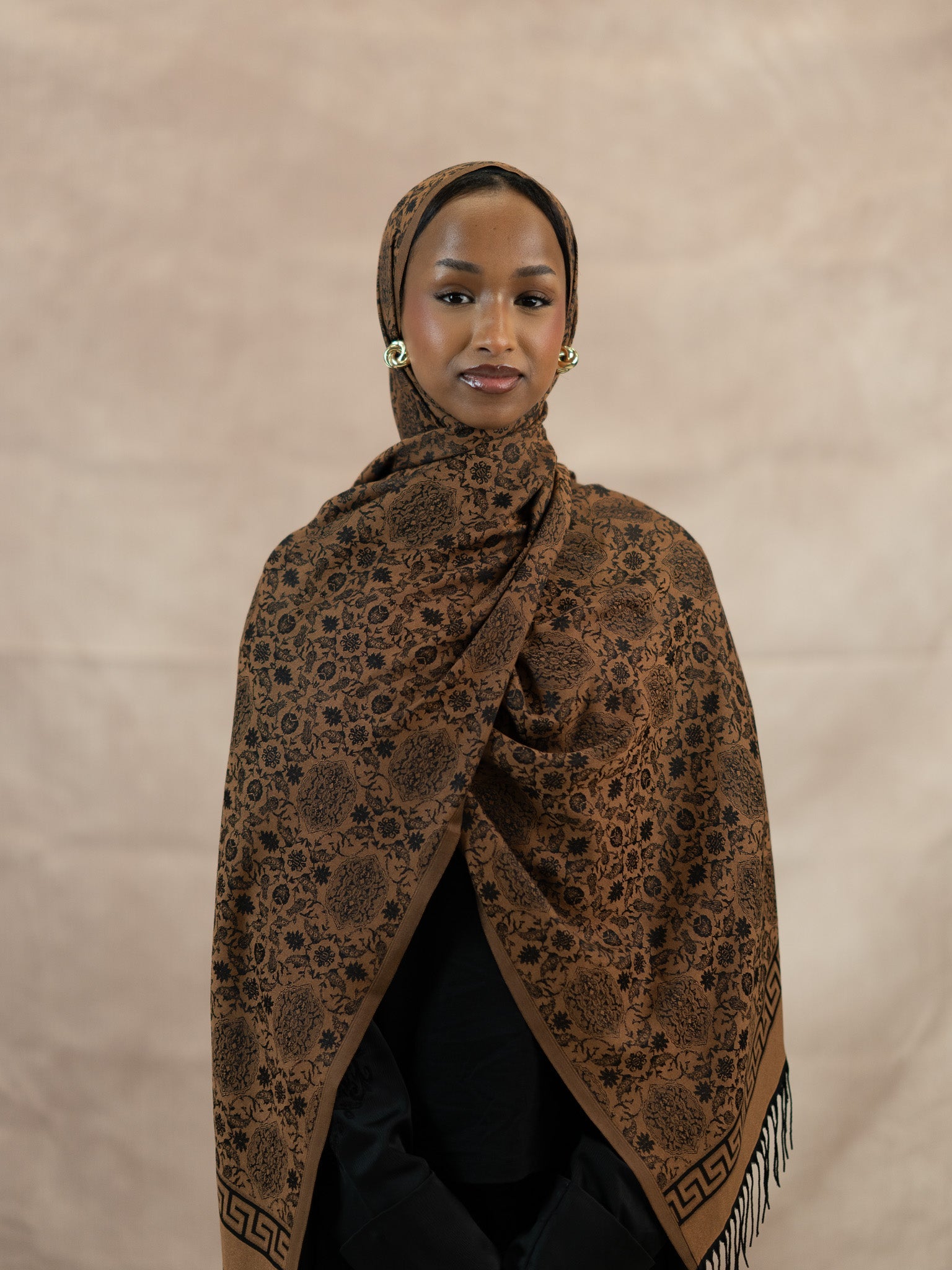 Reversible Jacquard Silk And Viscose Scarf