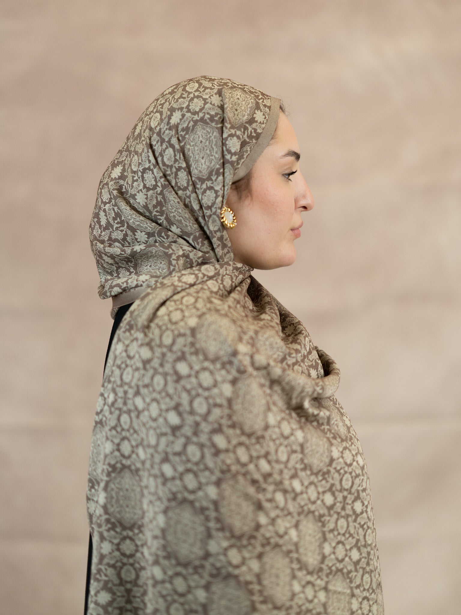 Reversible Jacquard Silk And Viscose Scarf