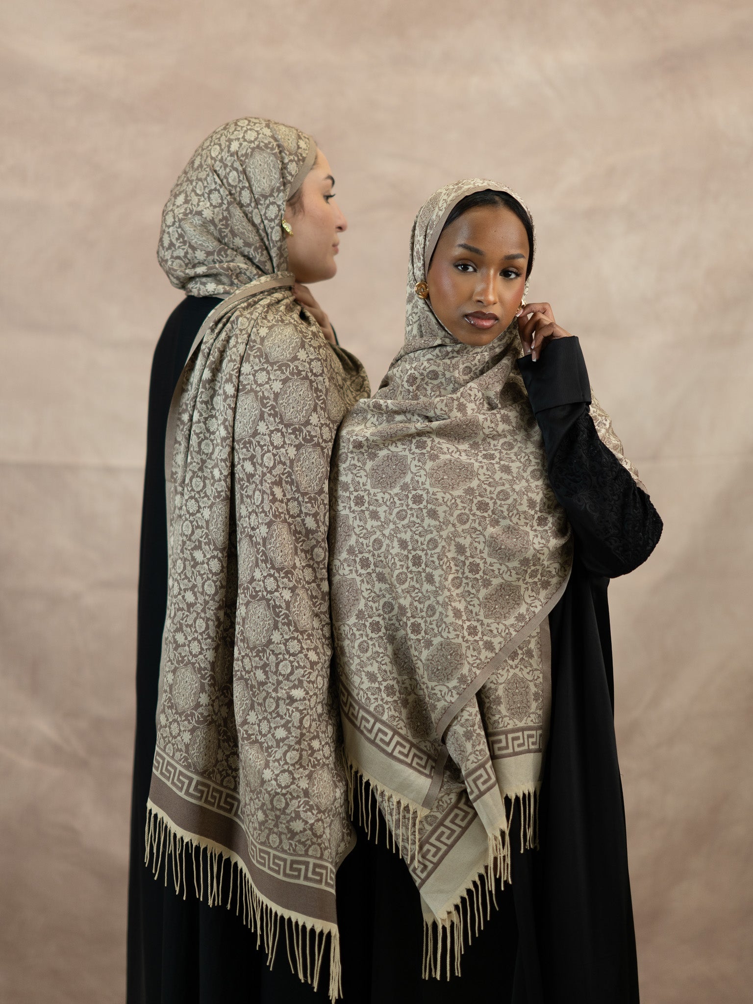 Reversible Jacquard Silk And Viscose Scarf