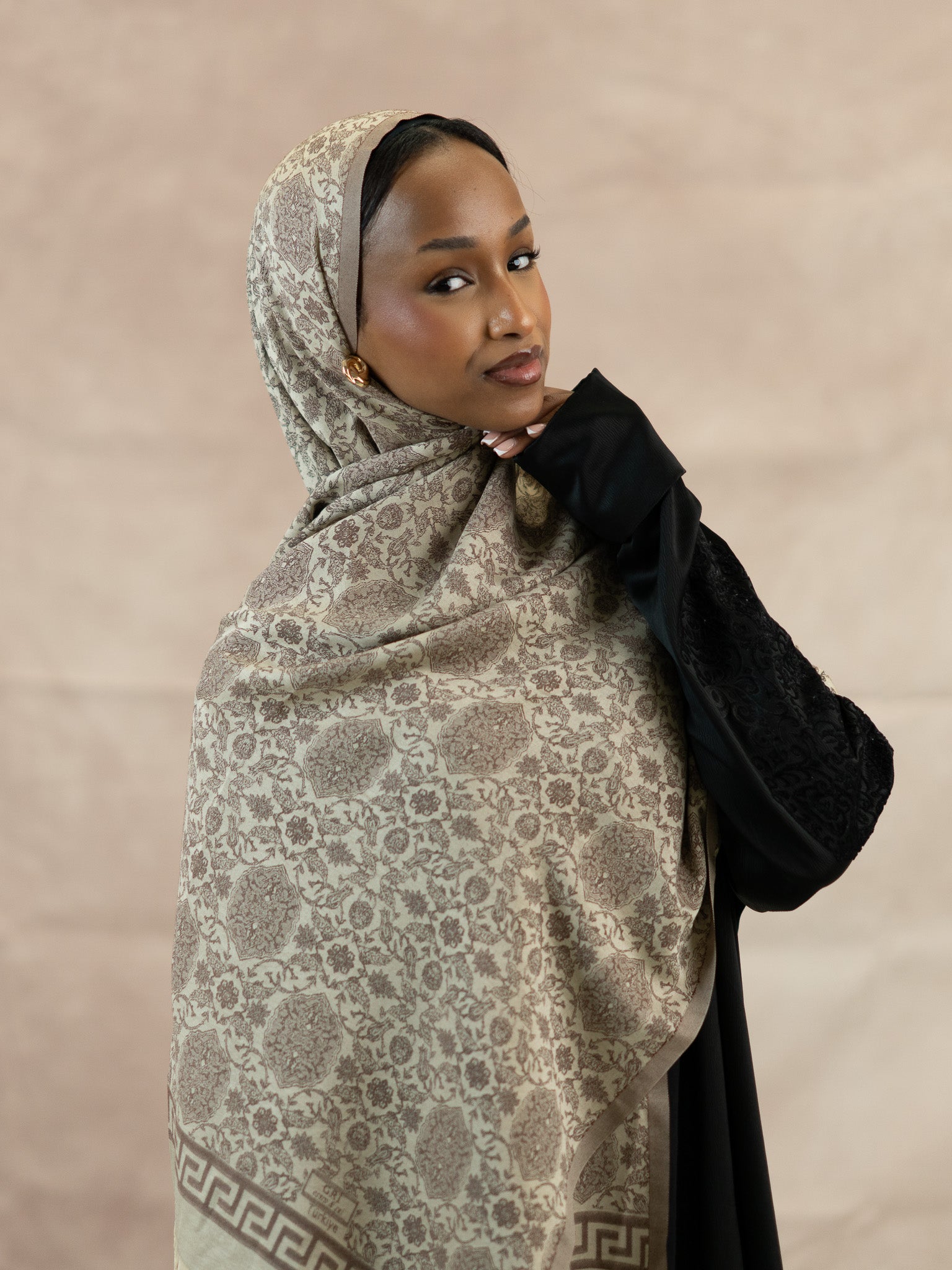 Reversible Jacquard Silk And Viscose Scarf