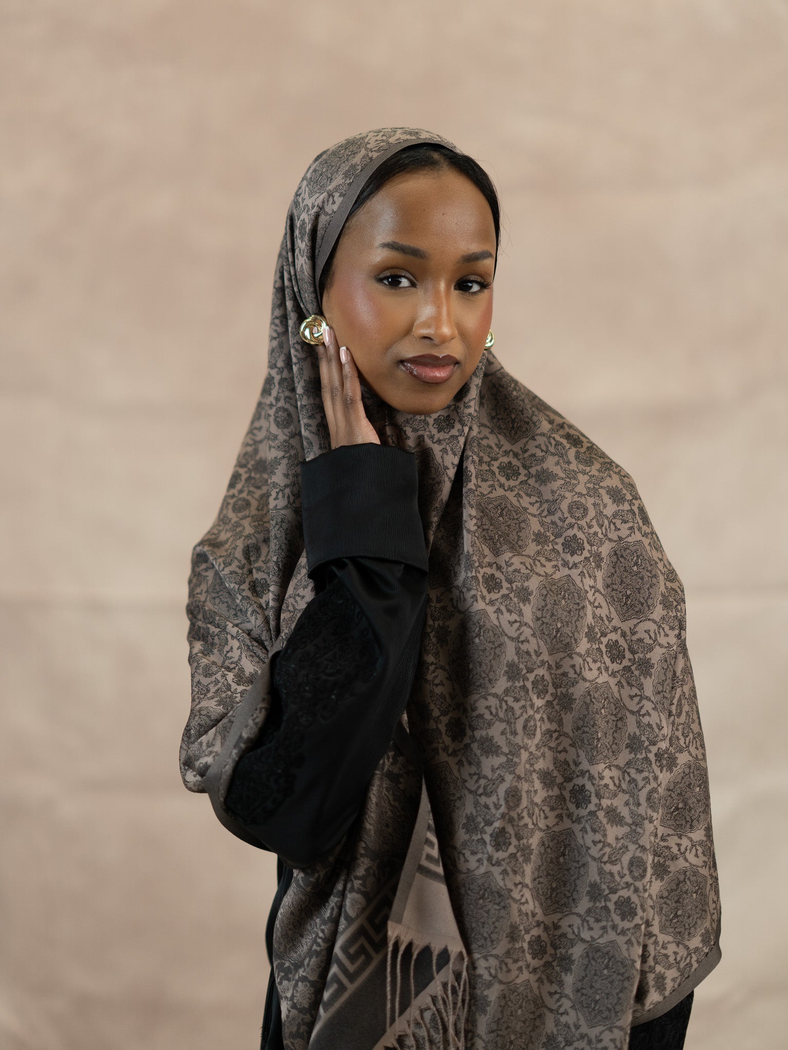 Reversible Jacquard Silk And Viscose Scarf
