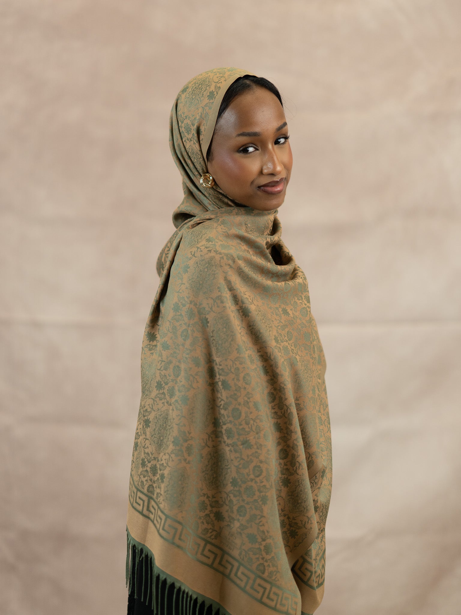 Reversible Jacquard Silk And Viscose Scarf