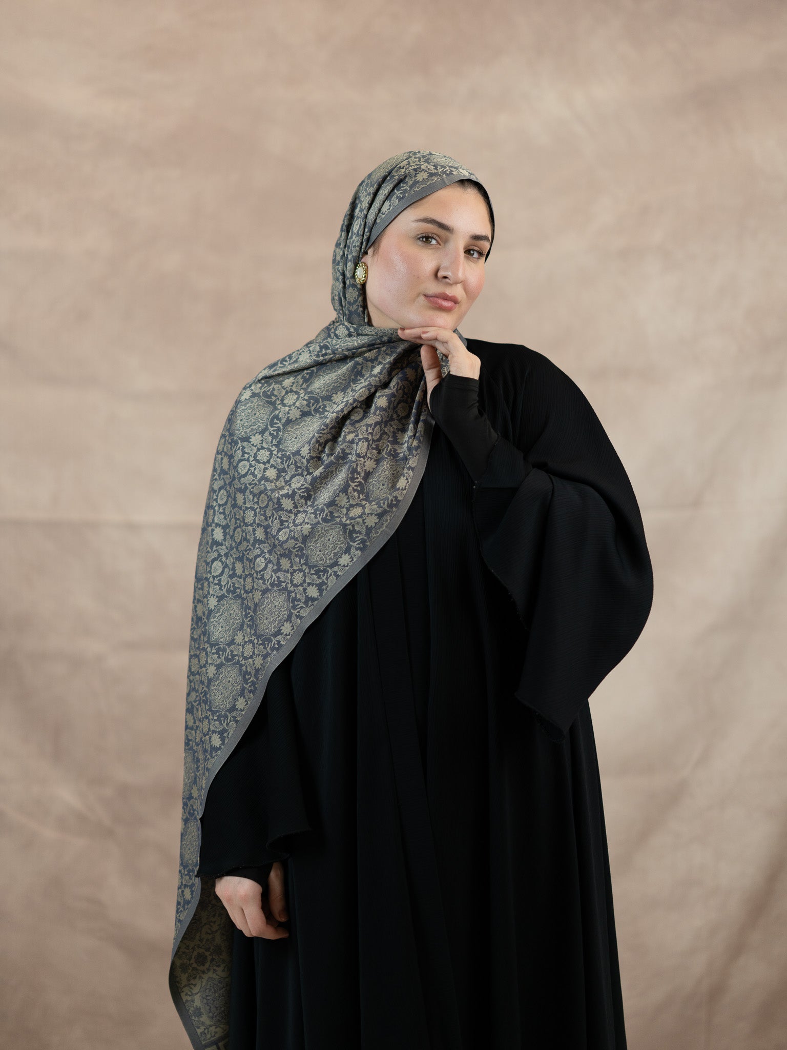 Reversible Jacquard Silk And Viscose Scarf
