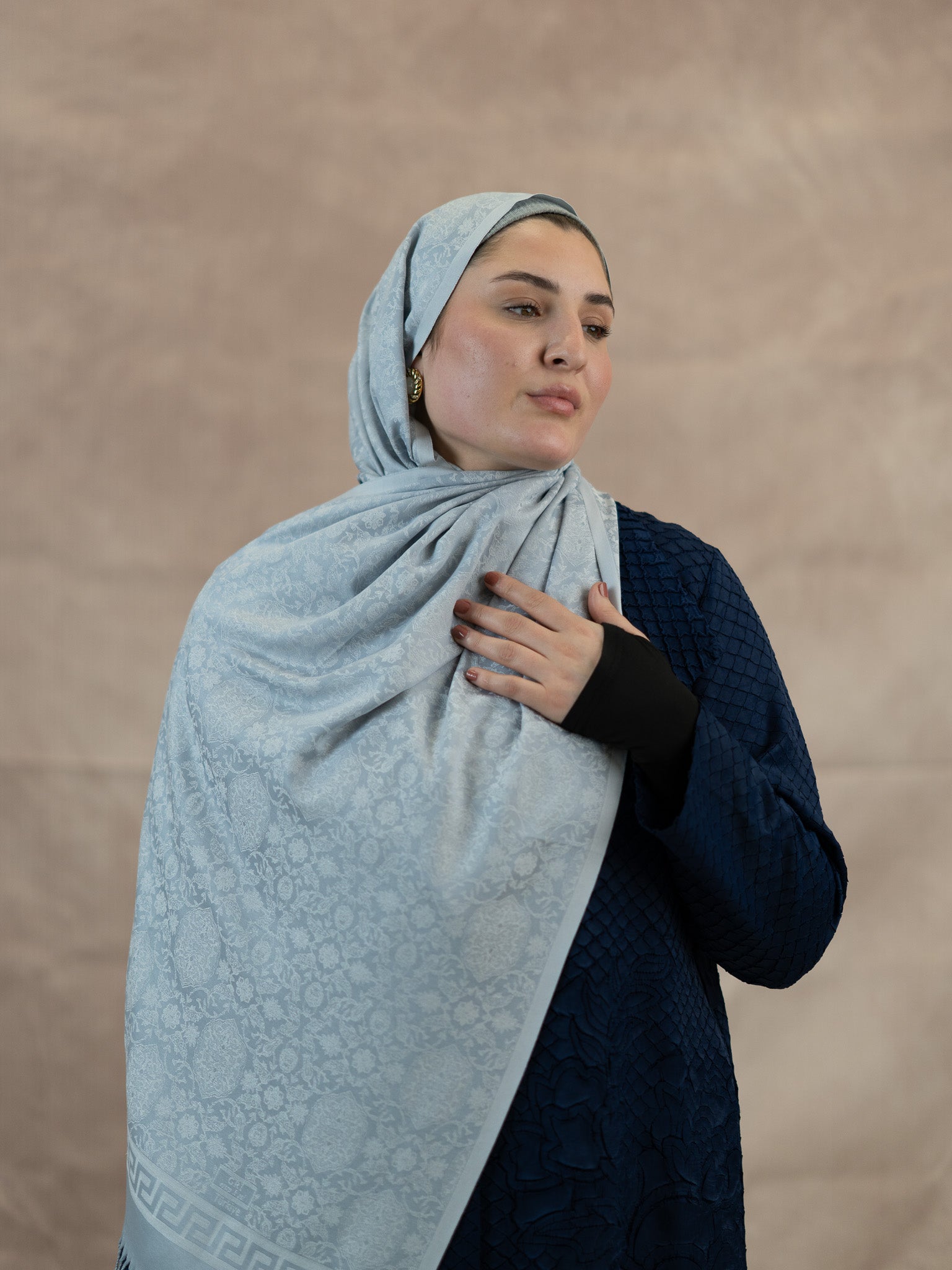 Reversible Jacquard Silk And Viscose Scarf