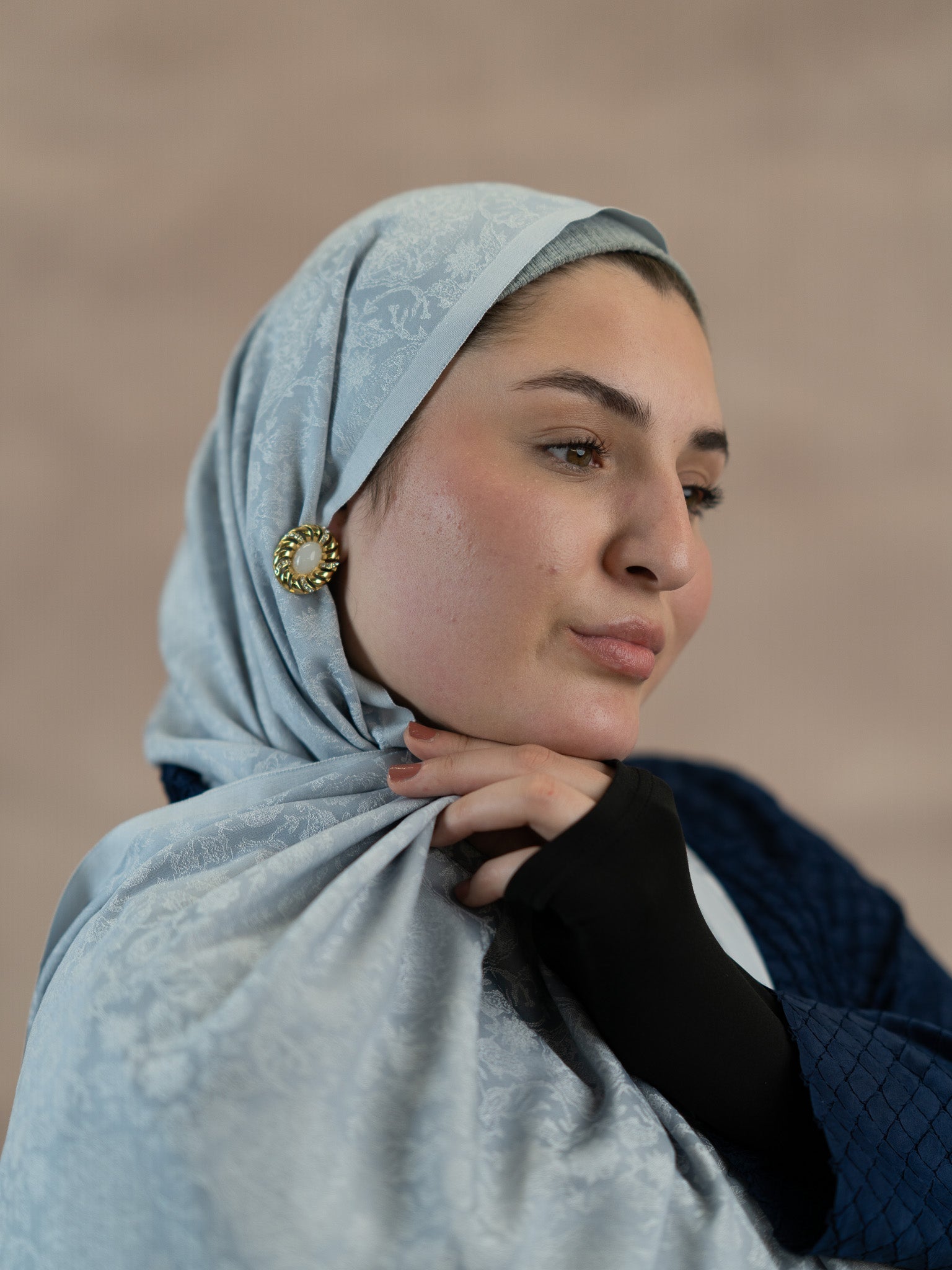 Reversible Jacquard Silk And Viscose Scarf