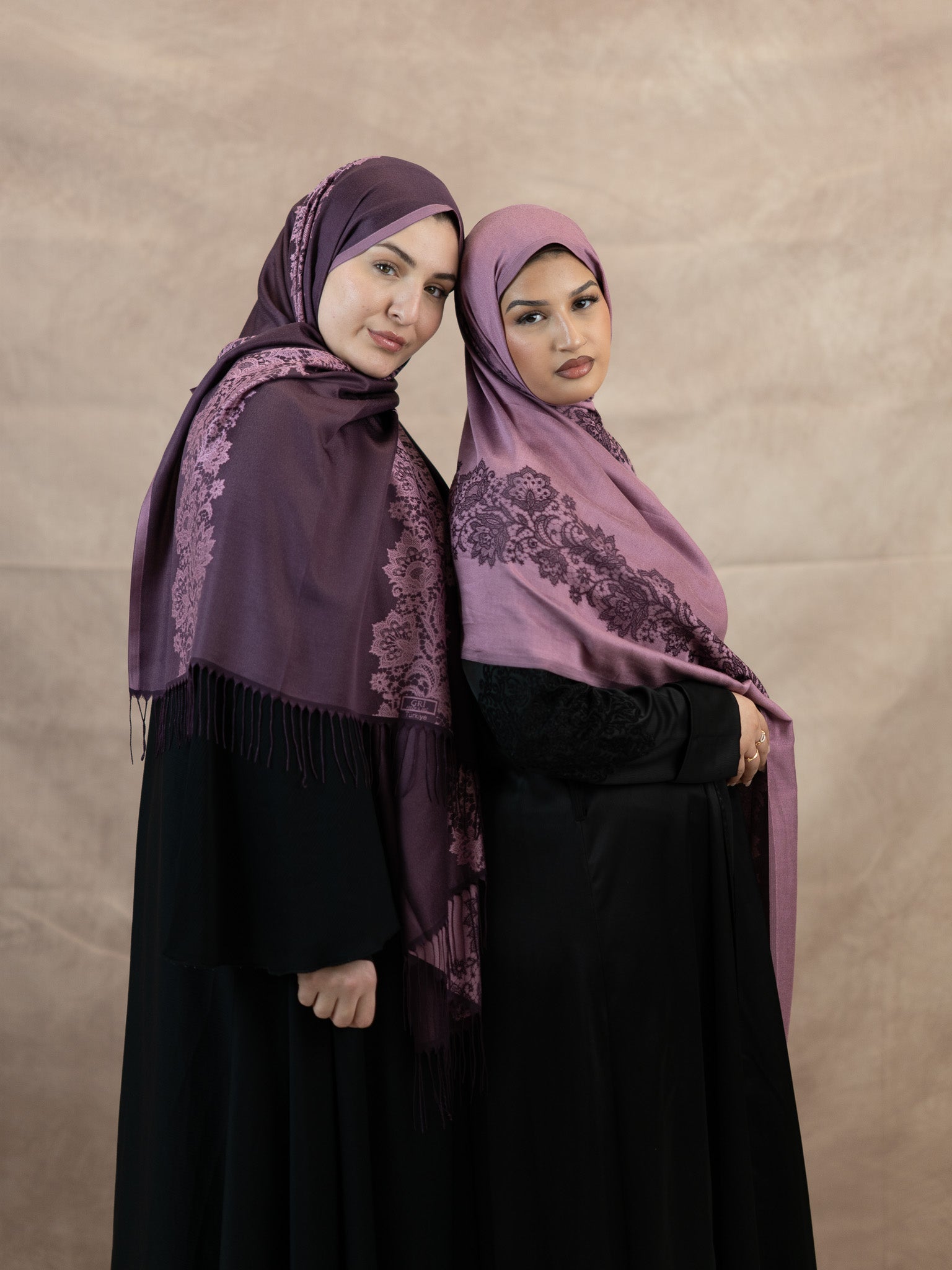 Reversible Lace Veil Silk & Viscose Scarf