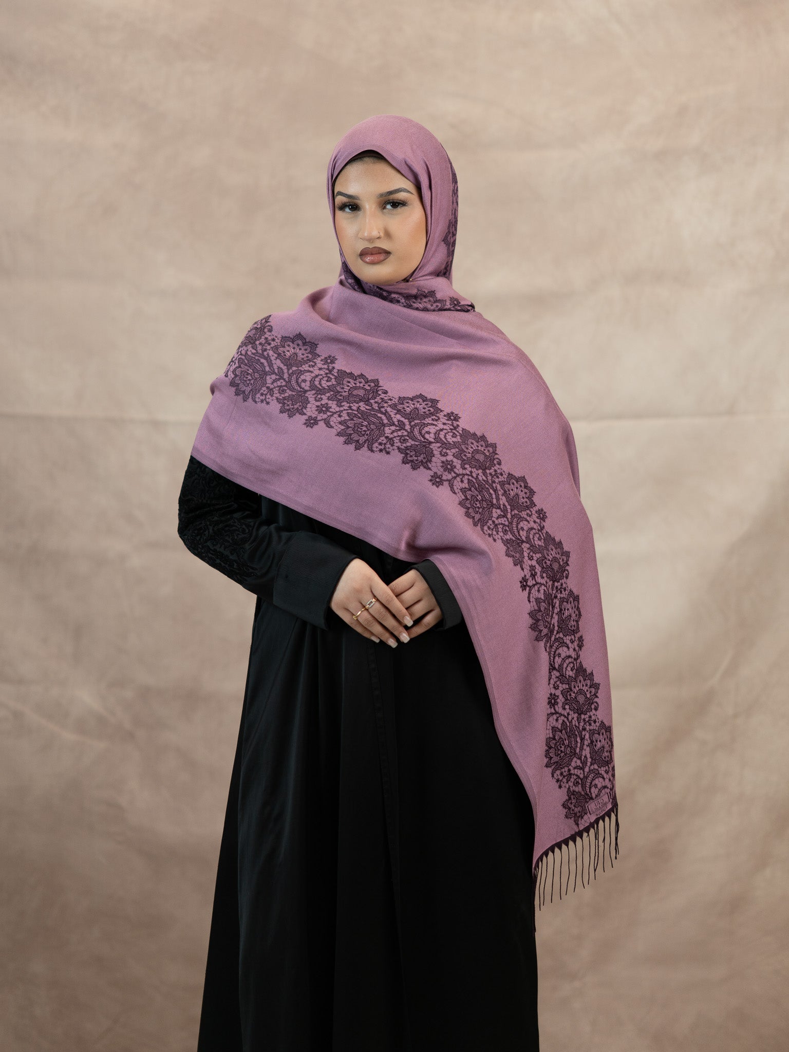 Reversible Lace Veil Silk & Viscose Scarf