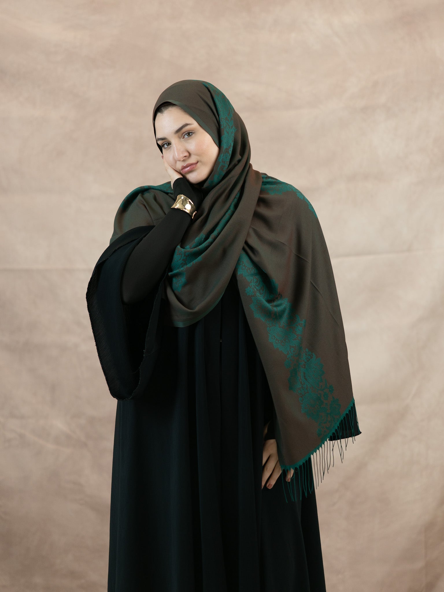 Reversible Lace Veil Silk & Viscose Scarf