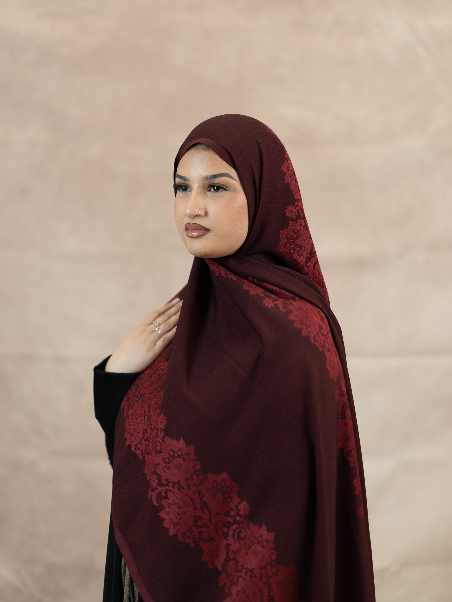 Reversible Lace Veil Silk & Viscose Scarf