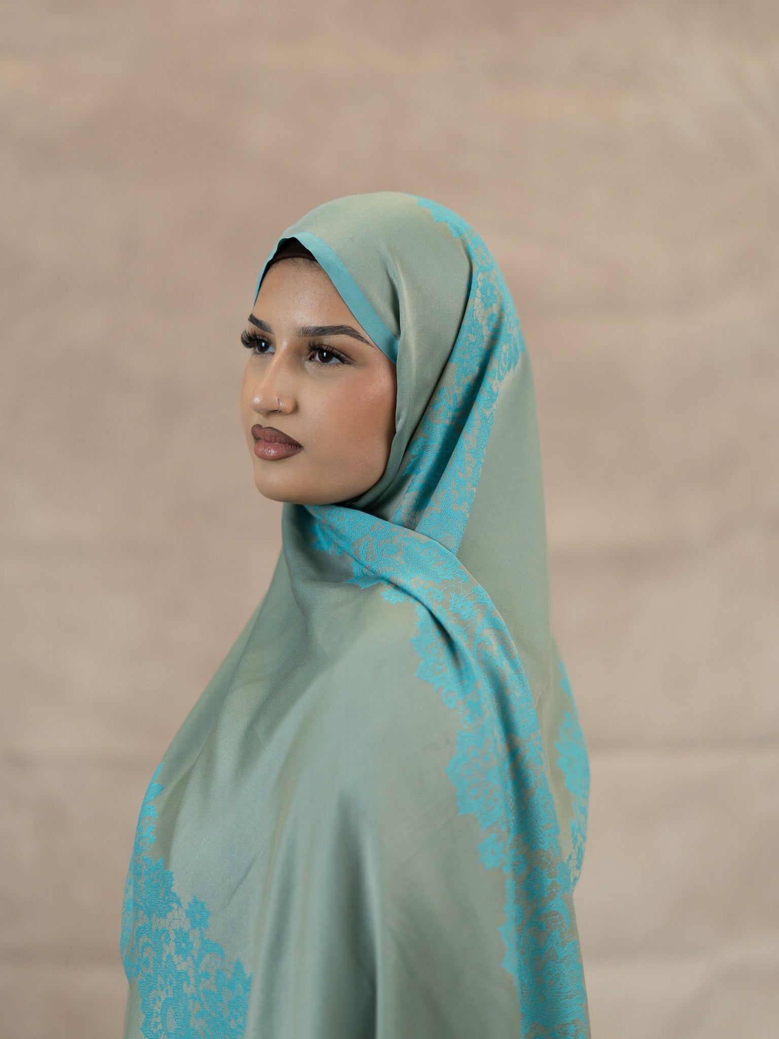 Reversible Lace Veil Silk & Viscose Scarf