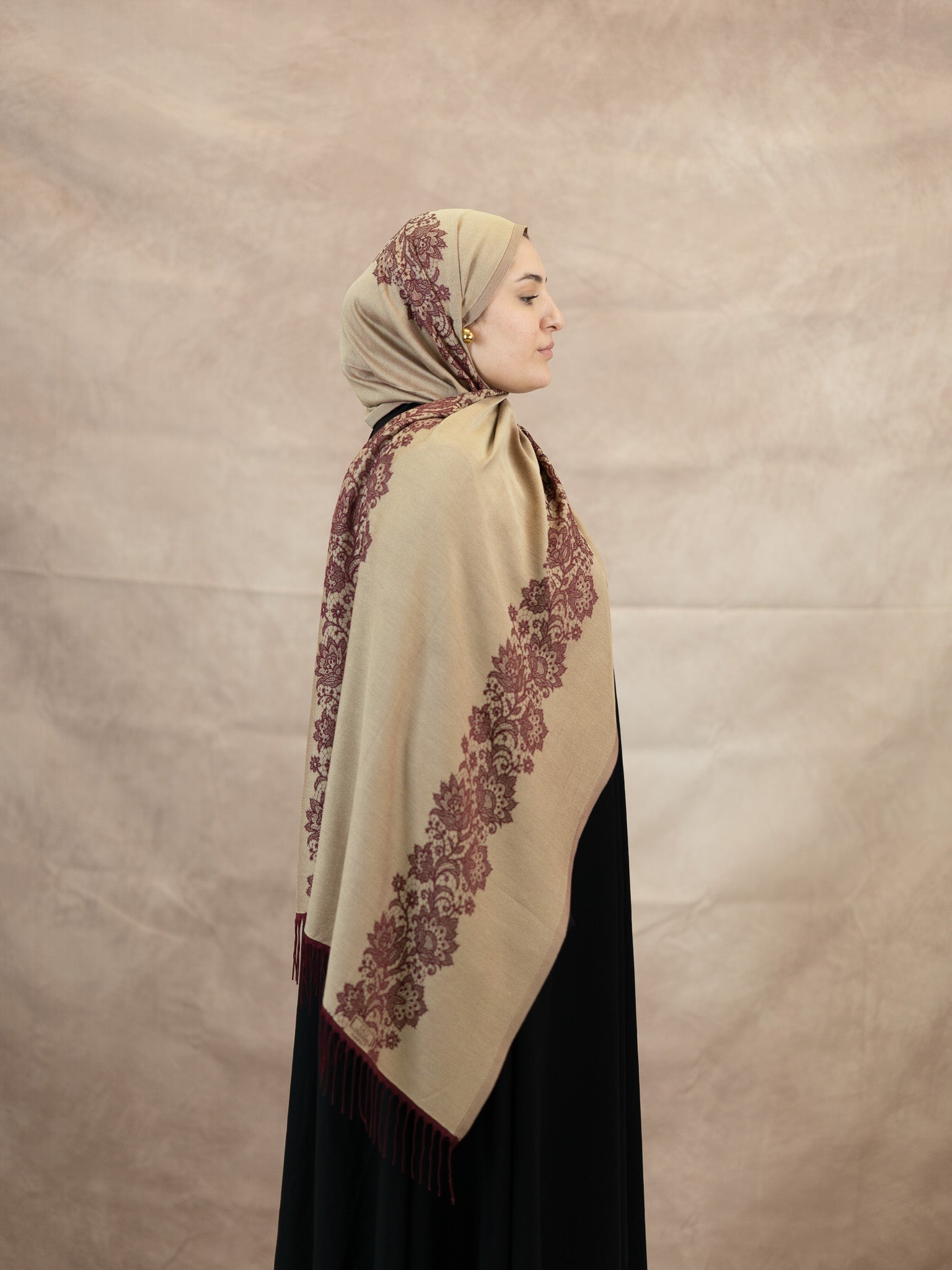 Reversible Lace Veil Silk & Viscose Scarf