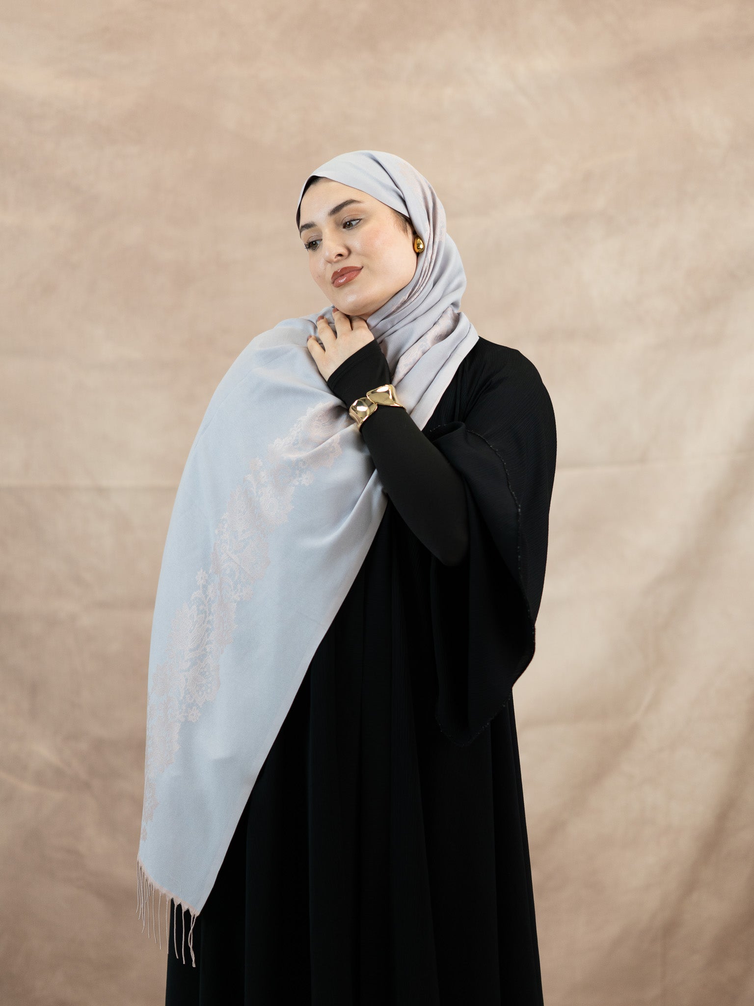 Reversible Lace Veil Silk & Viscose Scarf