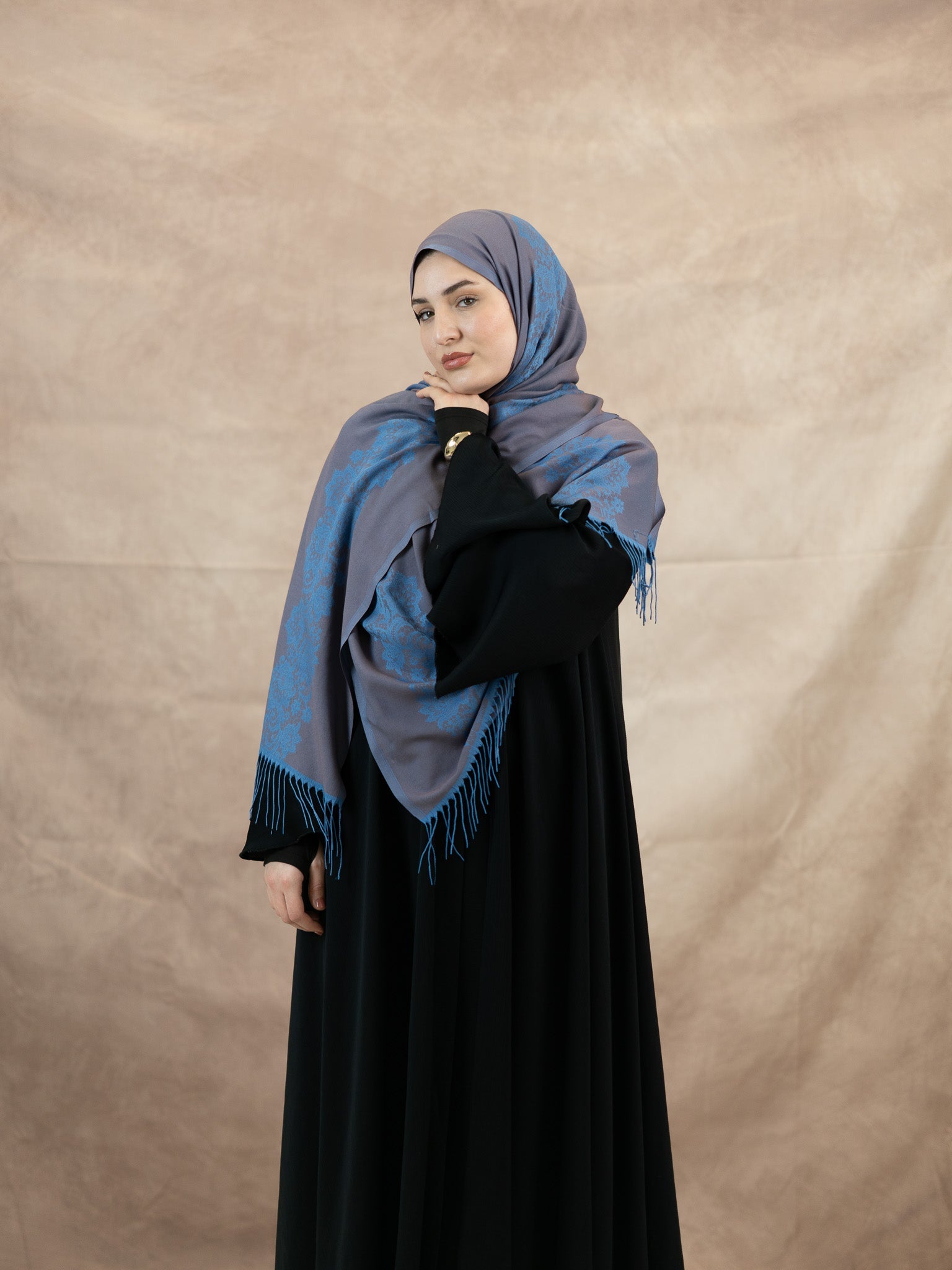 Reversible Lace Veil Silk & Viscose Scarf