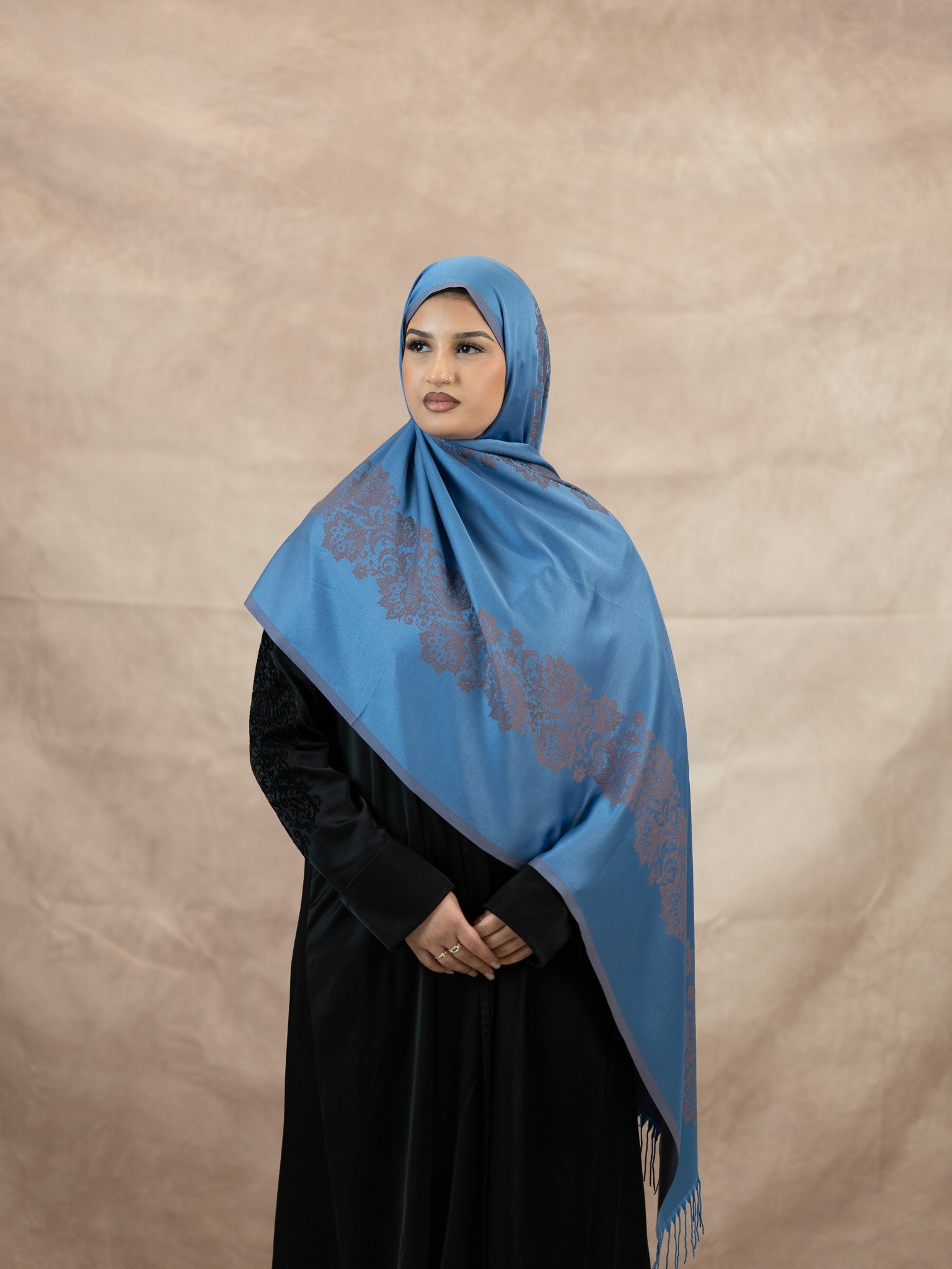Reversible Lace Veil Silk & Viscose Scarf