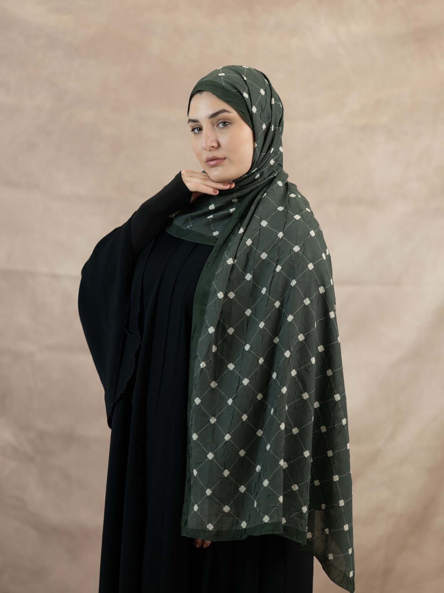 Clover Bamboo Crush Cotton Scarf