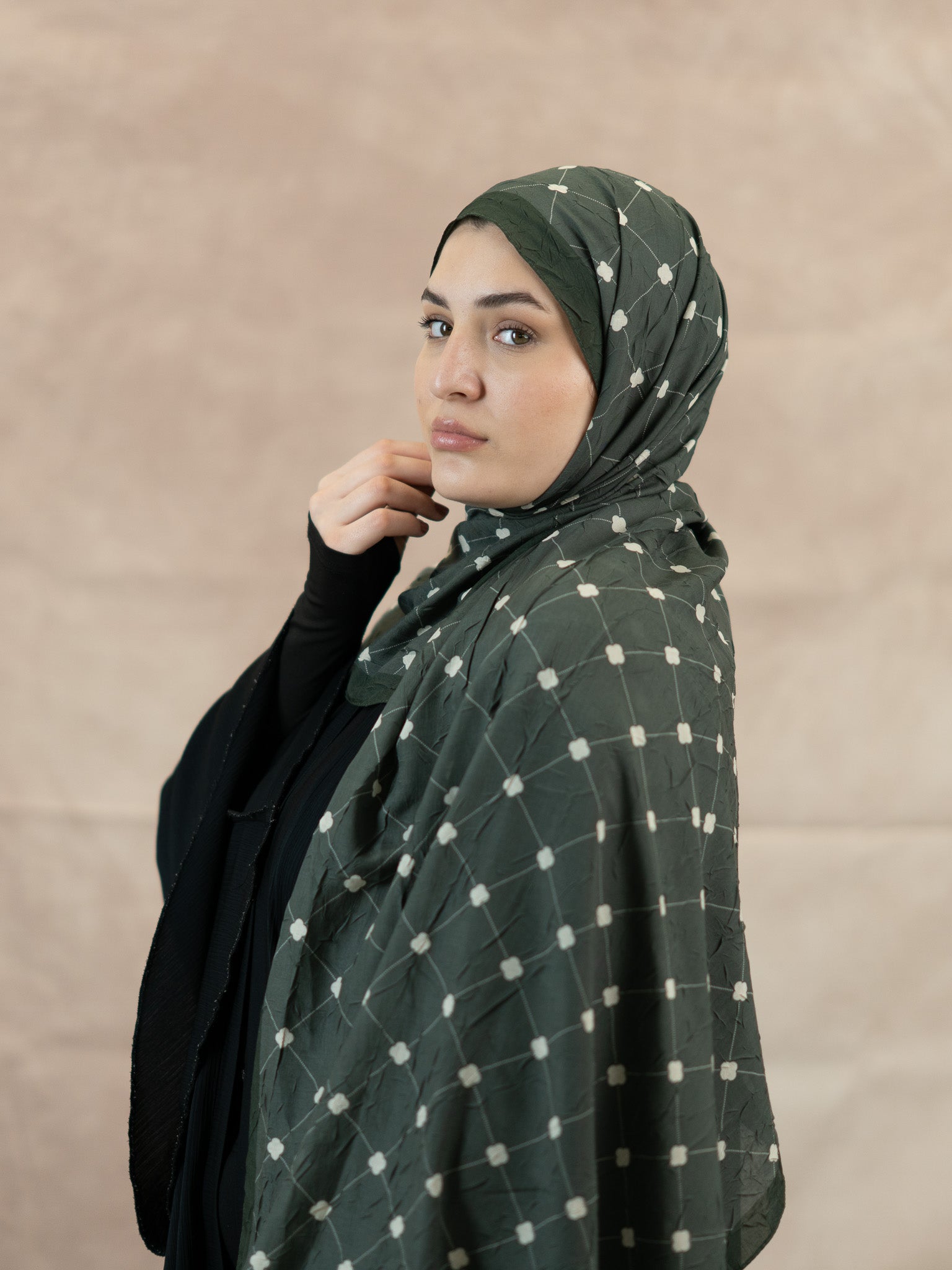 Clover Bamboo Crush Cotton Scarf