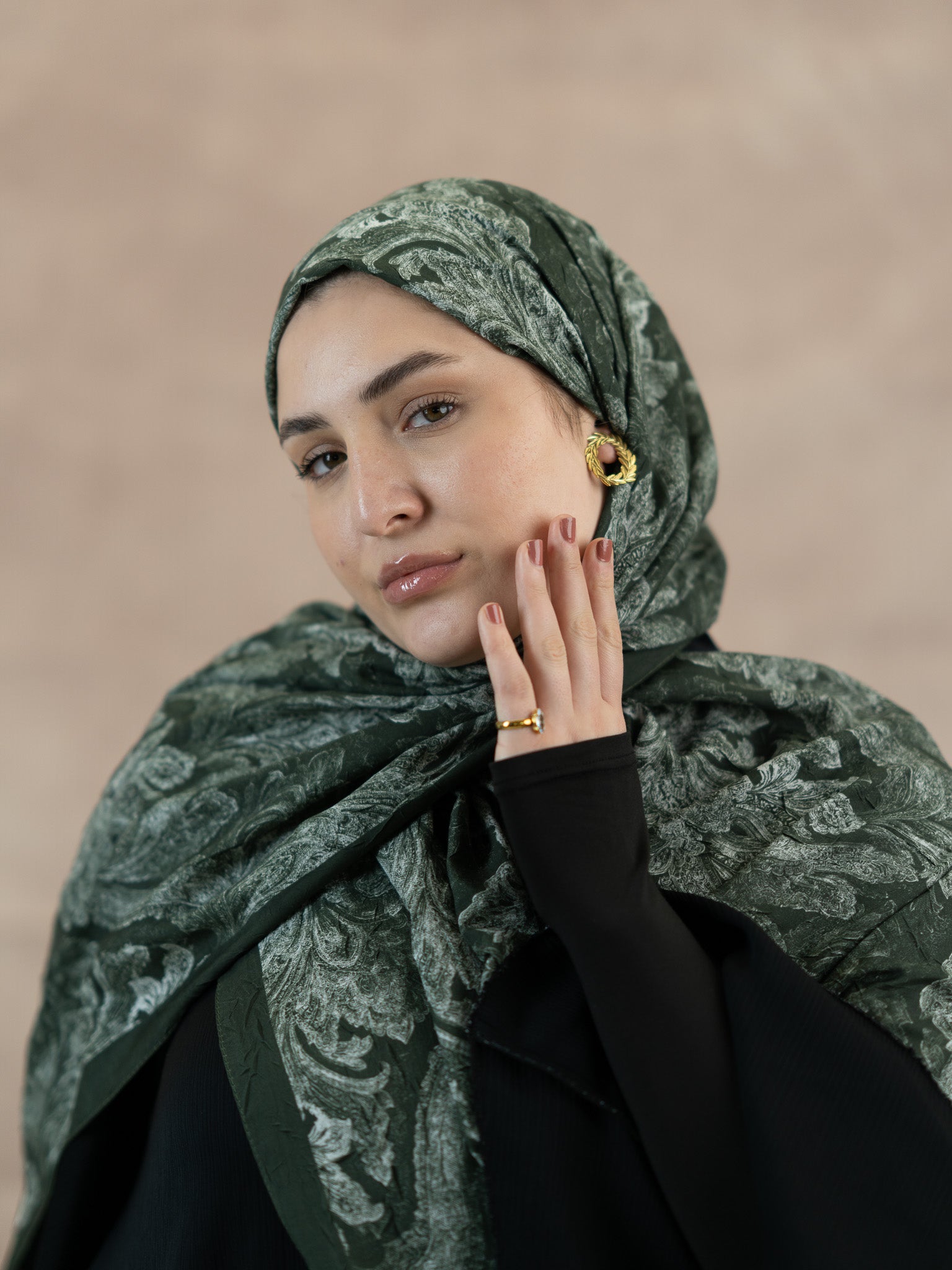 Baklava Floral Bamboo Crush Cotton Scarf
