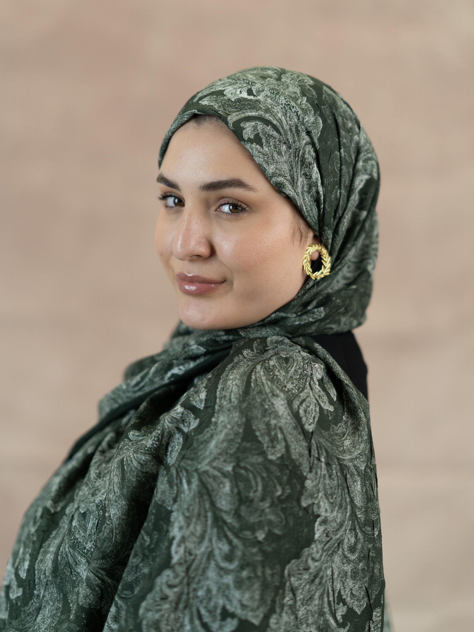 Baklava Floral Bamboo Crush Cotton Scarf