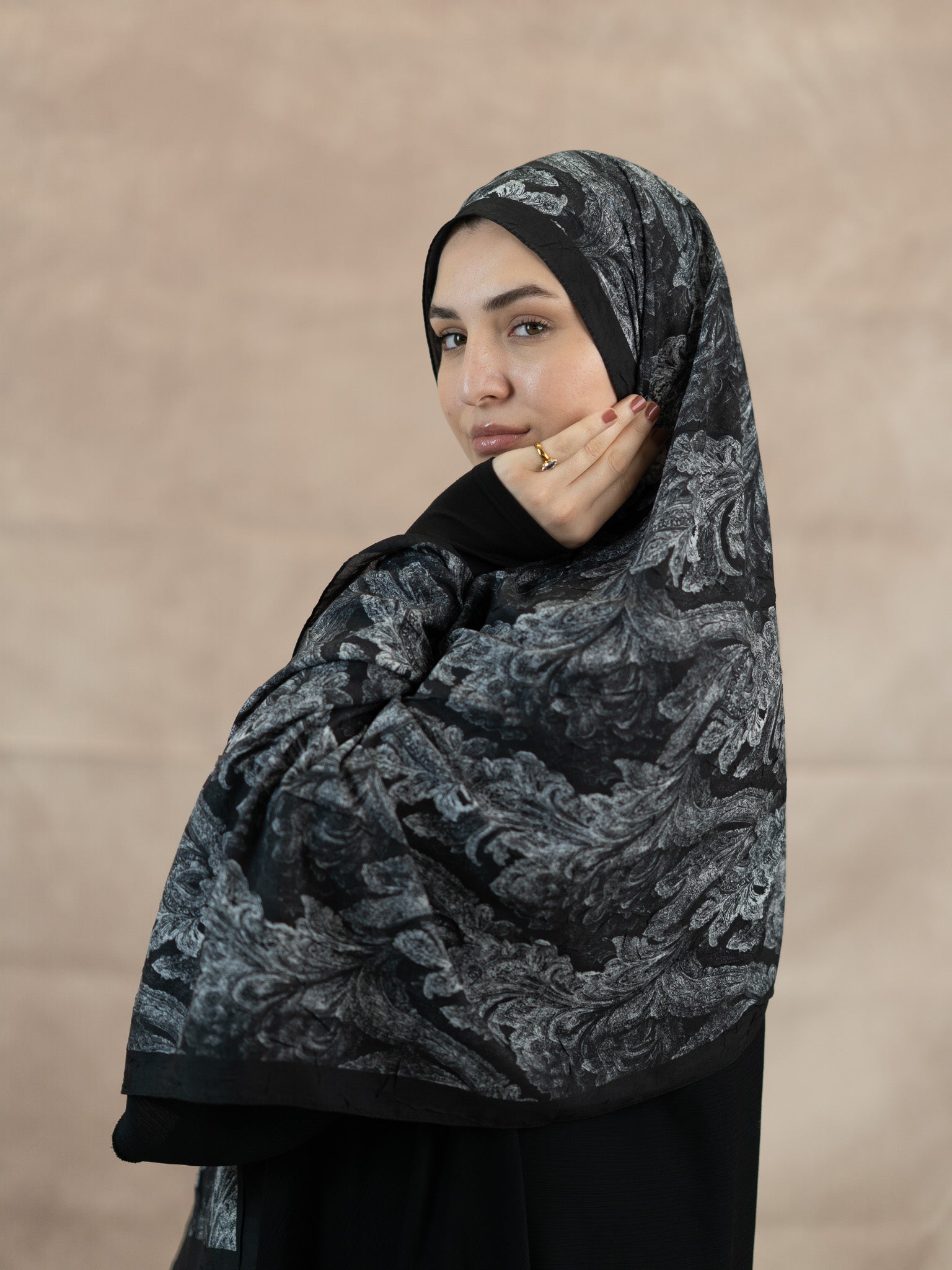 Baklava Floral Bamboo Crush Cotton Scarf