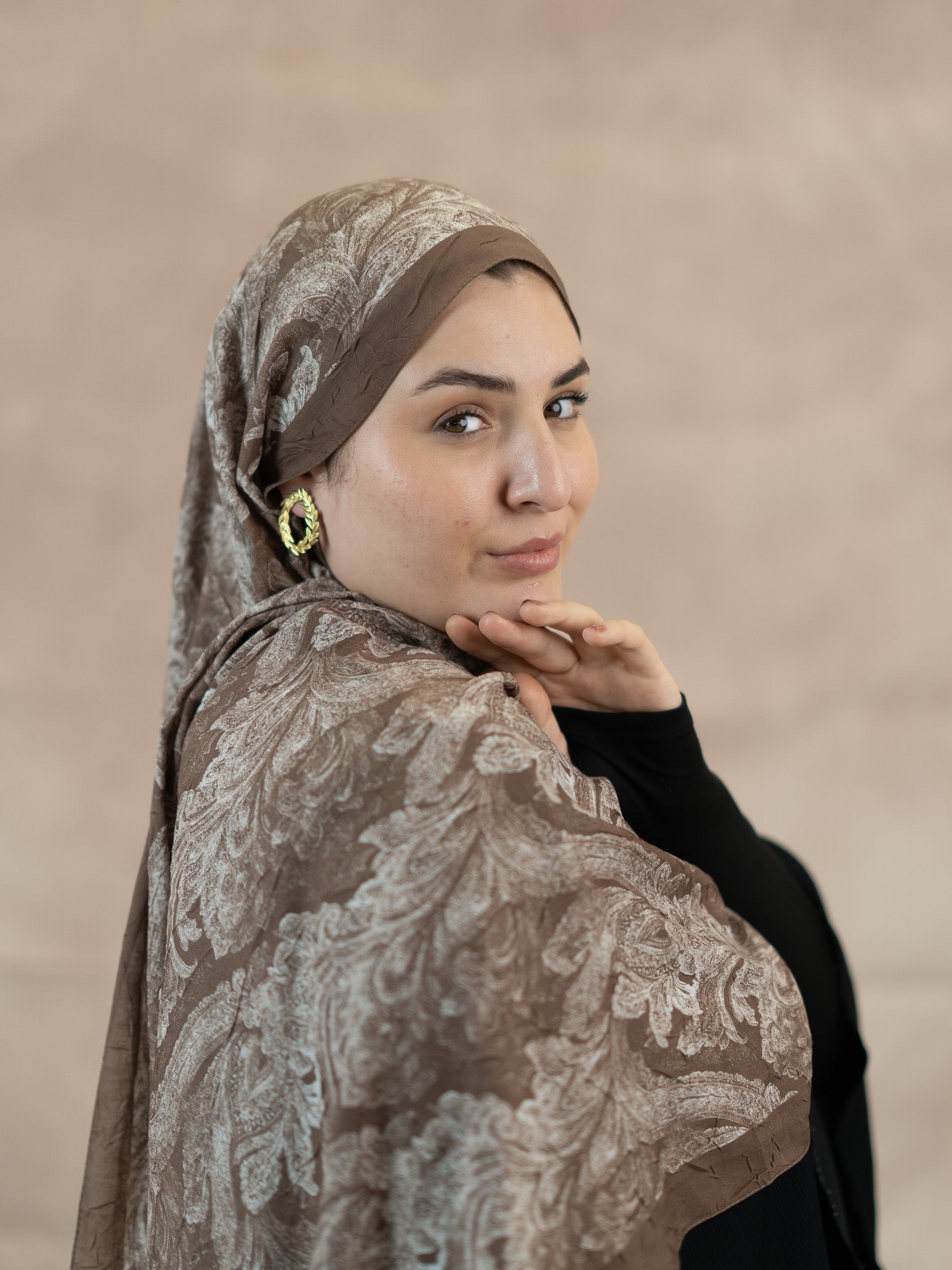 Baklava Floral Bamboo Crush Cotton Scarf