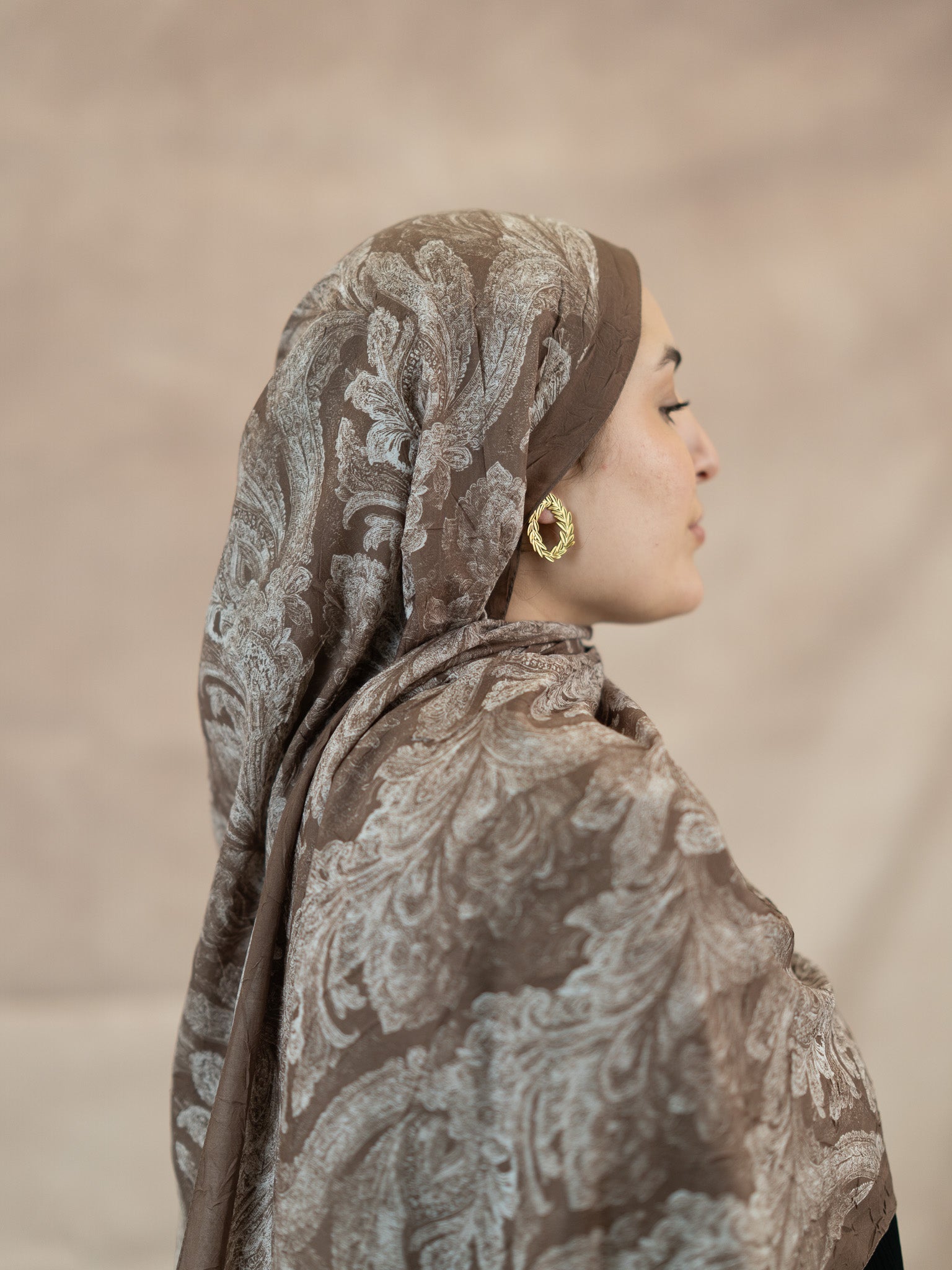 Baklava Floral Bamboo Crush Cotton Scarf