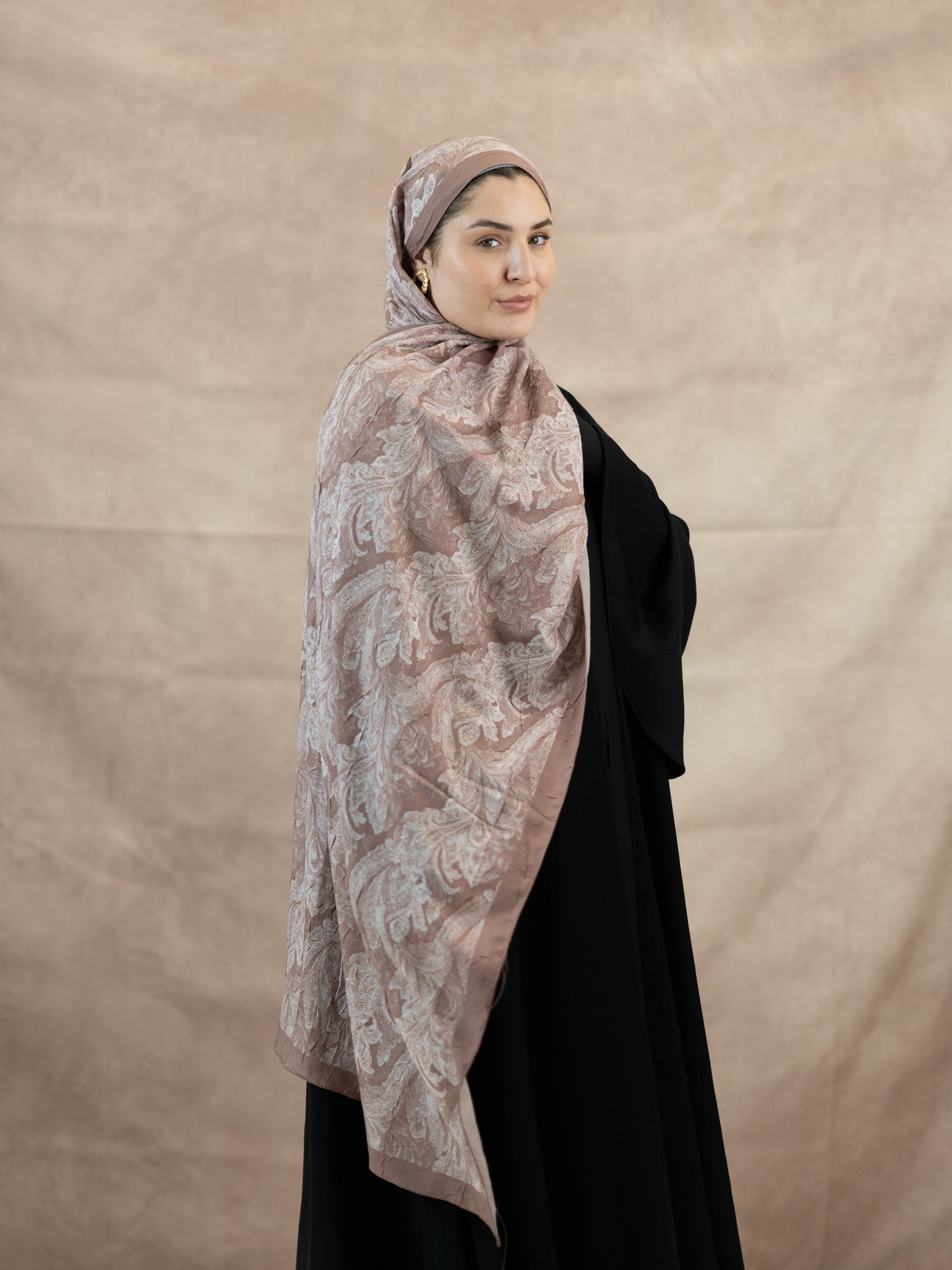 Baklava Floral Bamboo Crush Cotton Scarf