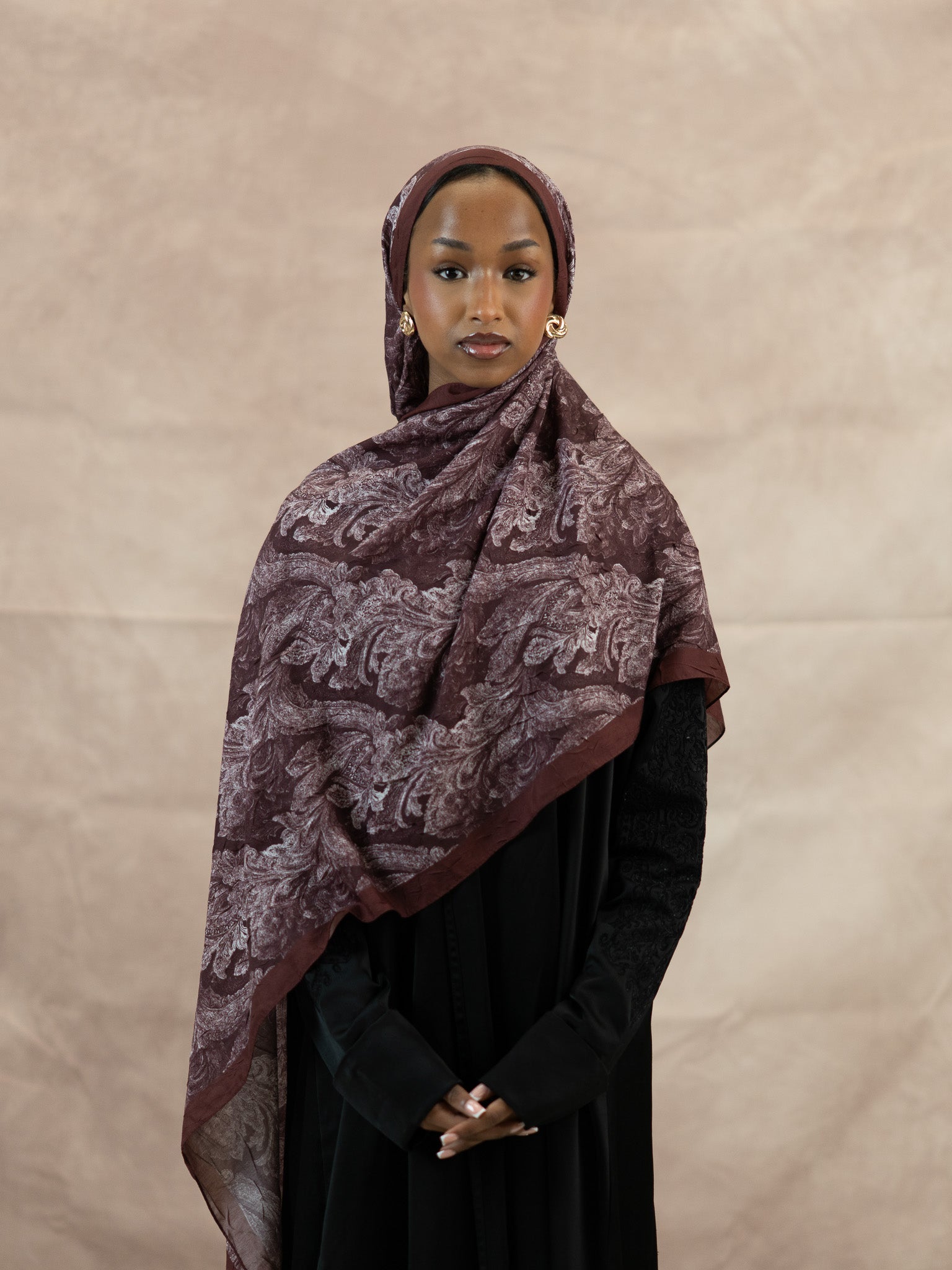 Baklava Floral Bamboo Crush Cotton Scarf