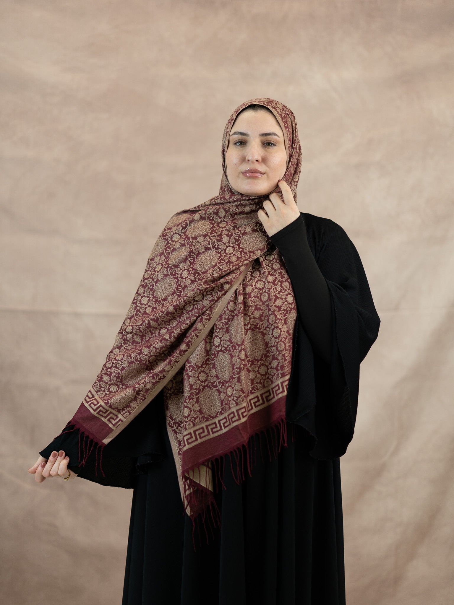 Reversible Jacquard Silk And Viscose Scarf