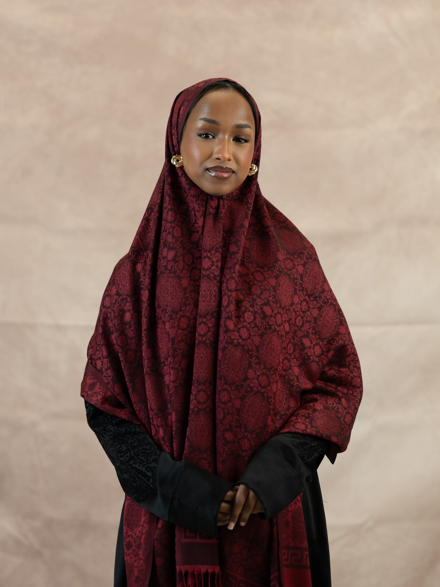 Reversible Jacquard Silk And Viscose Scarf