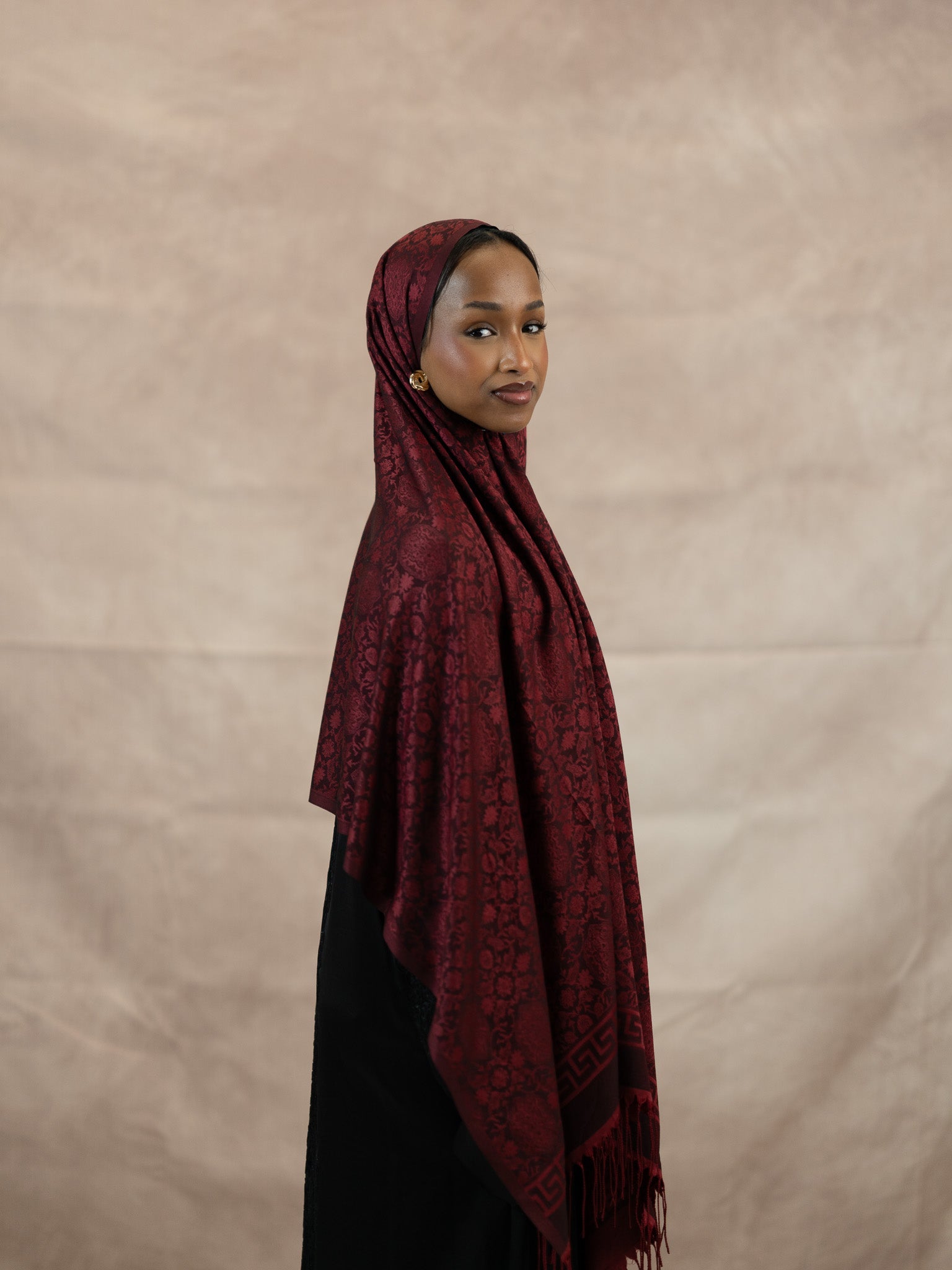 Reversible Jacquard Silk And Viscose Scarf