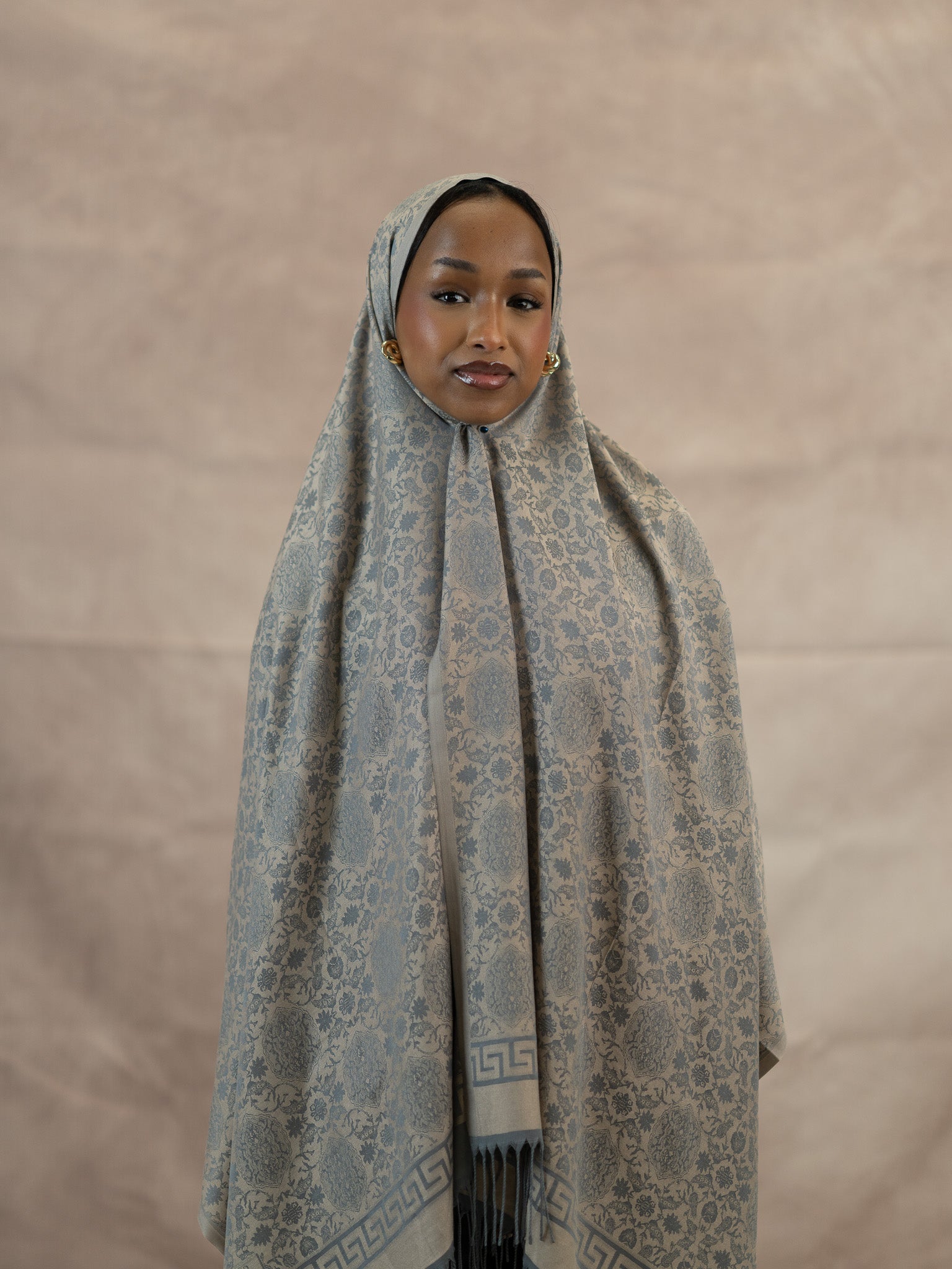 Reversible Jacquard Silk And Viscose Scarf