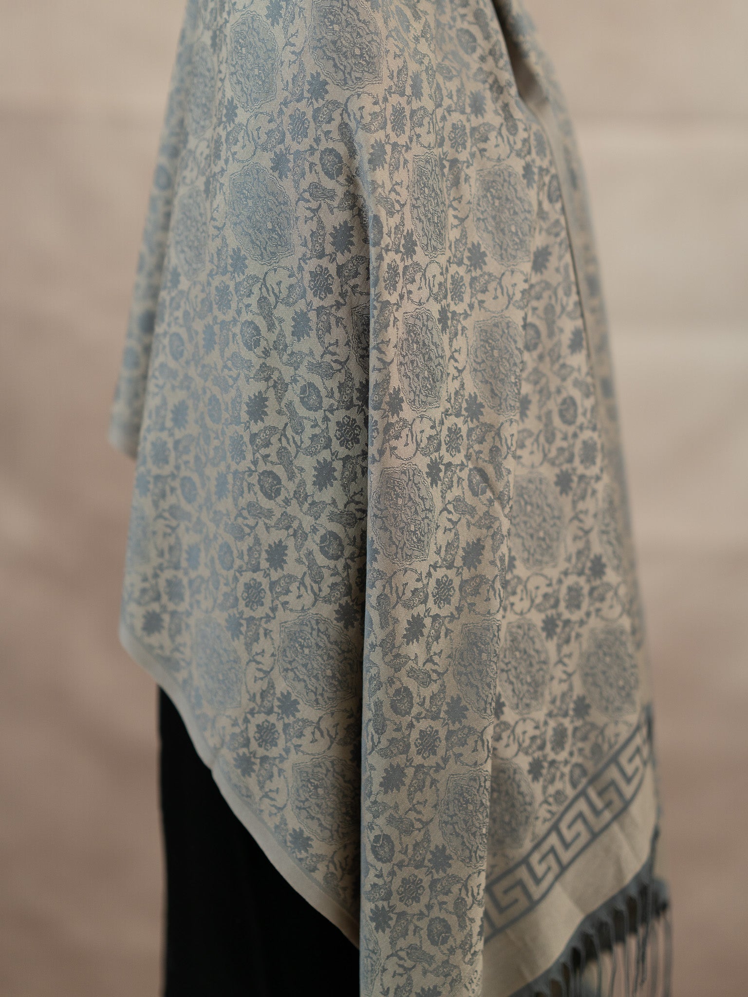 Reversible Jacquard Silk And Viscose Scarf