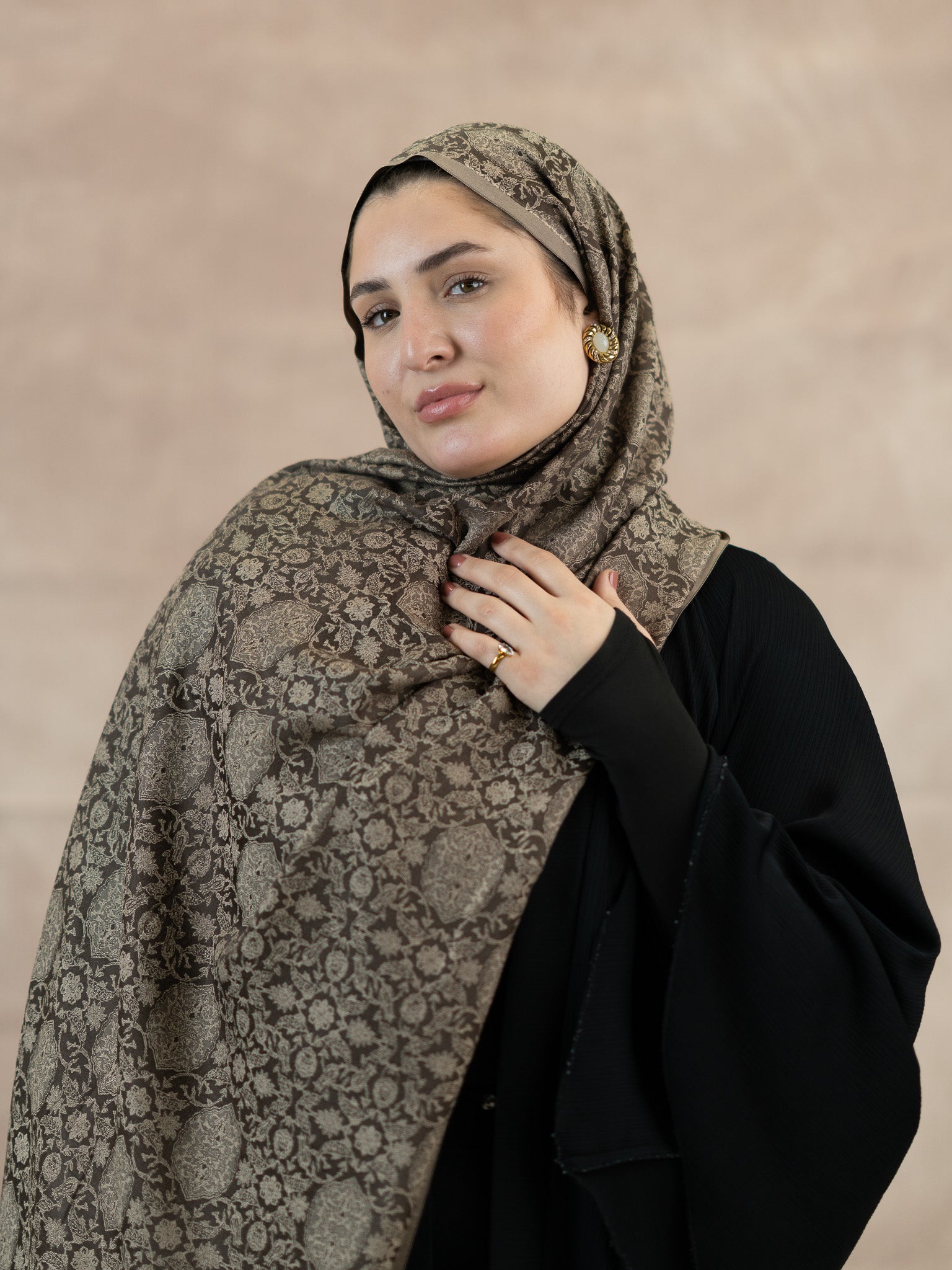 Reversible Jacquard Silk And Viscose Scarf