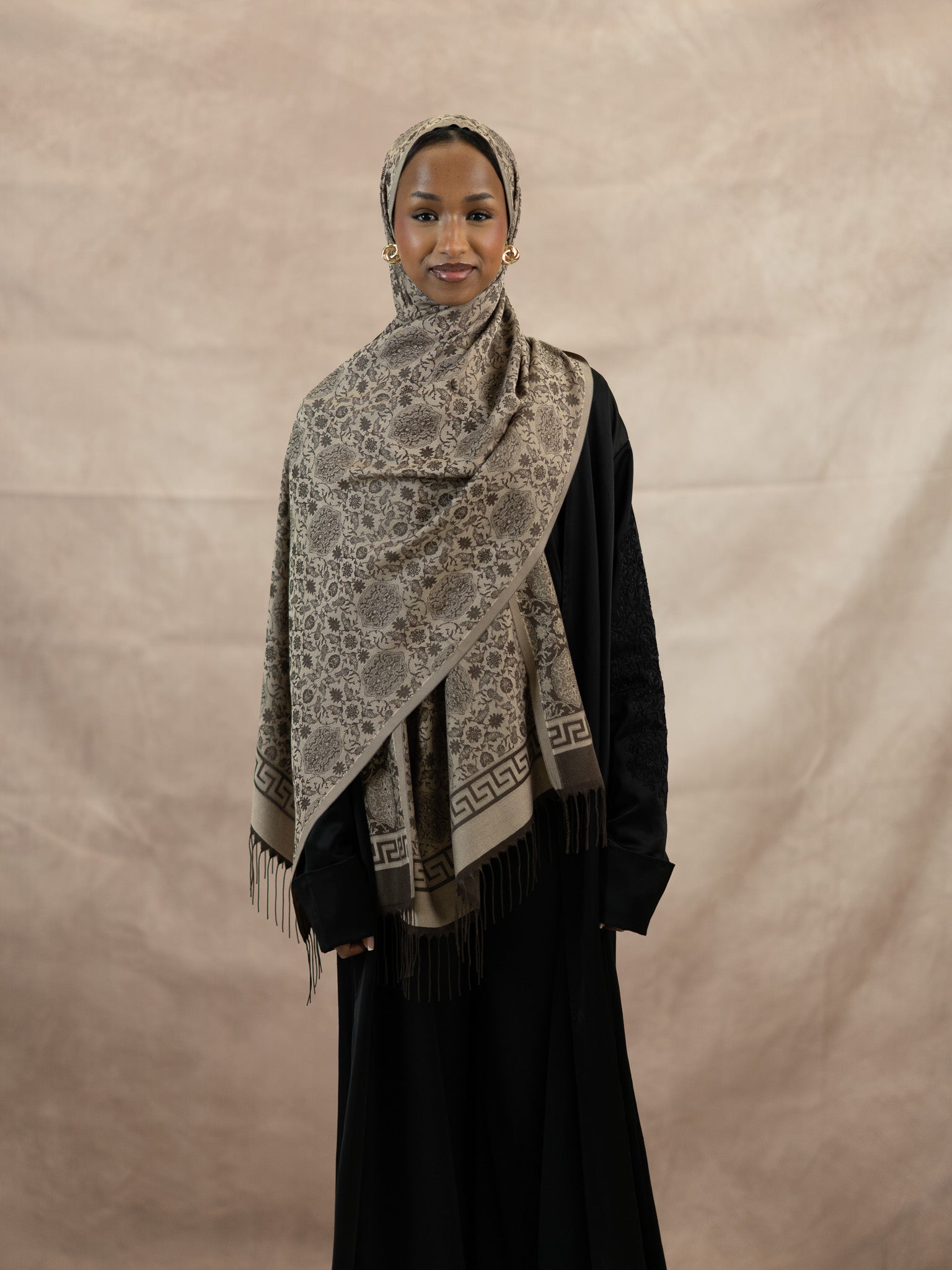 Reversible Jacquard Silk And Viscose Scarf