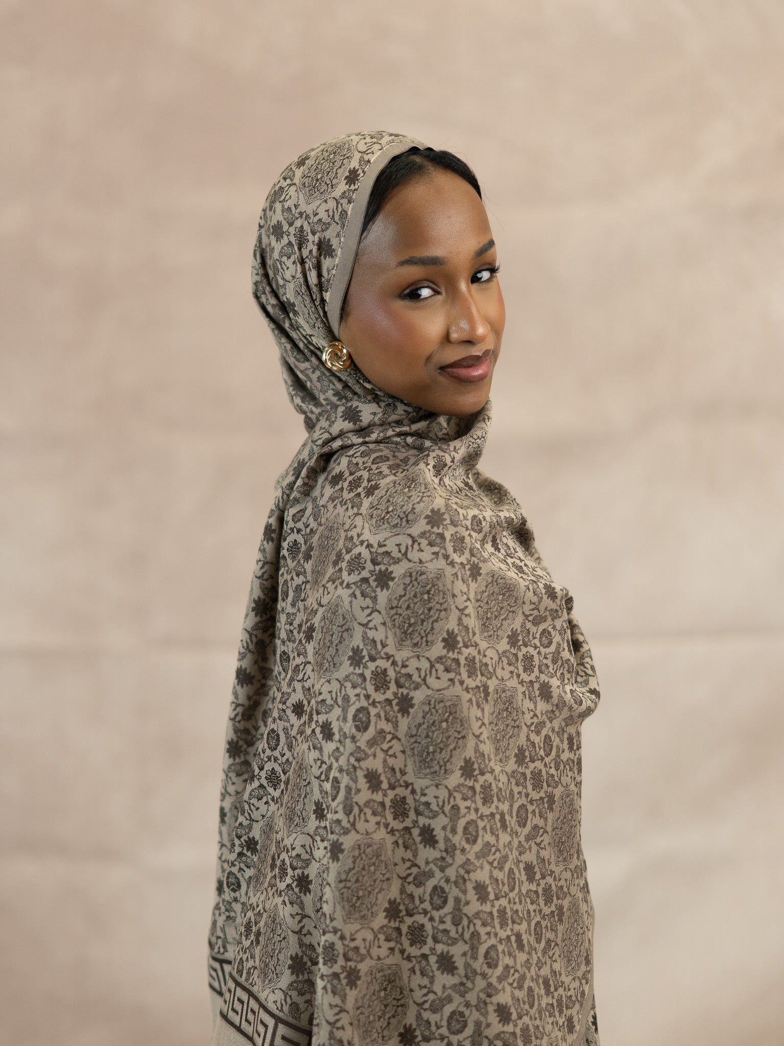 Reversible Jacquard Silk And Viscose Scarf