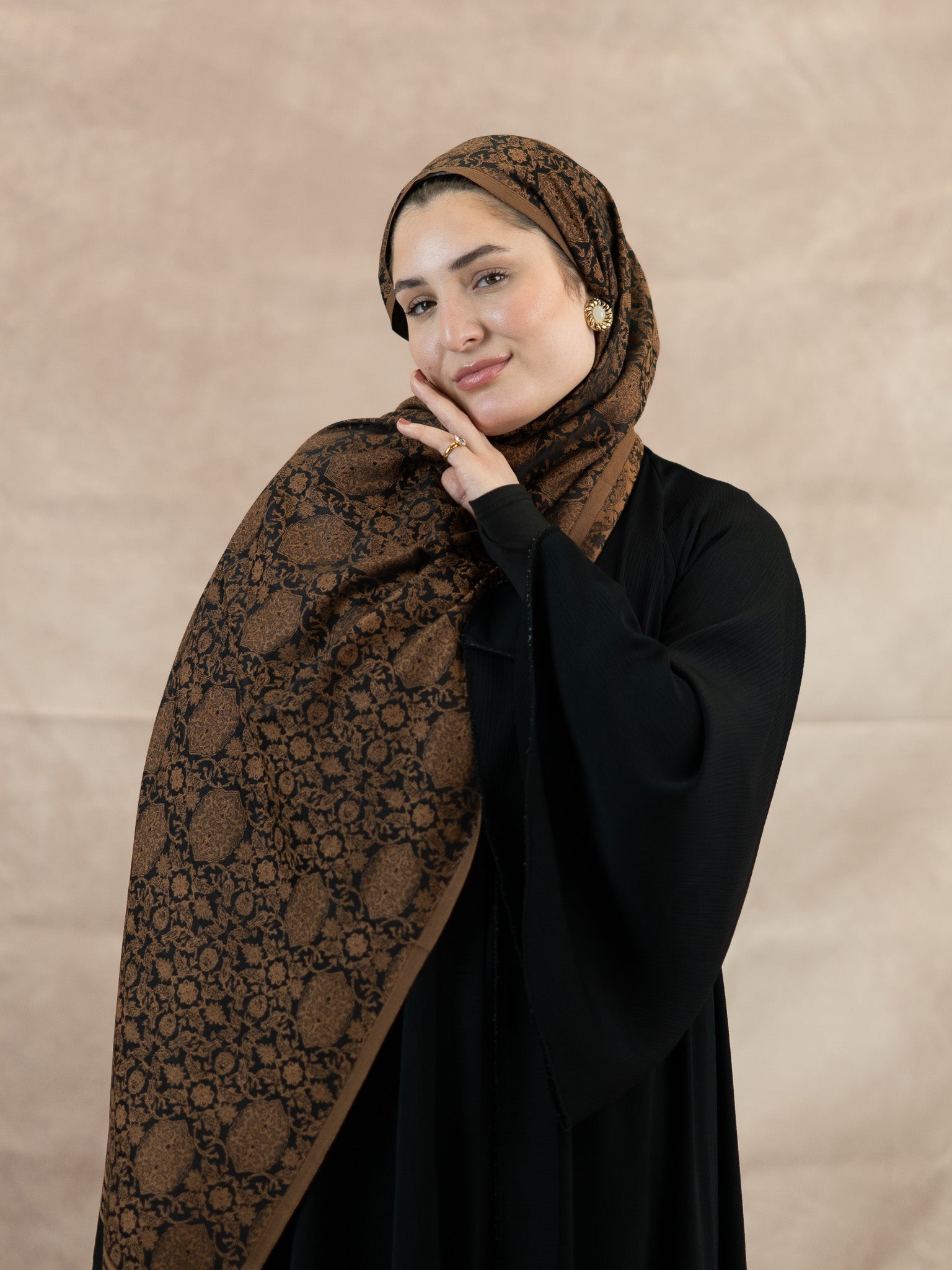 Reversible Jacquard Silk And Viscose Scarf