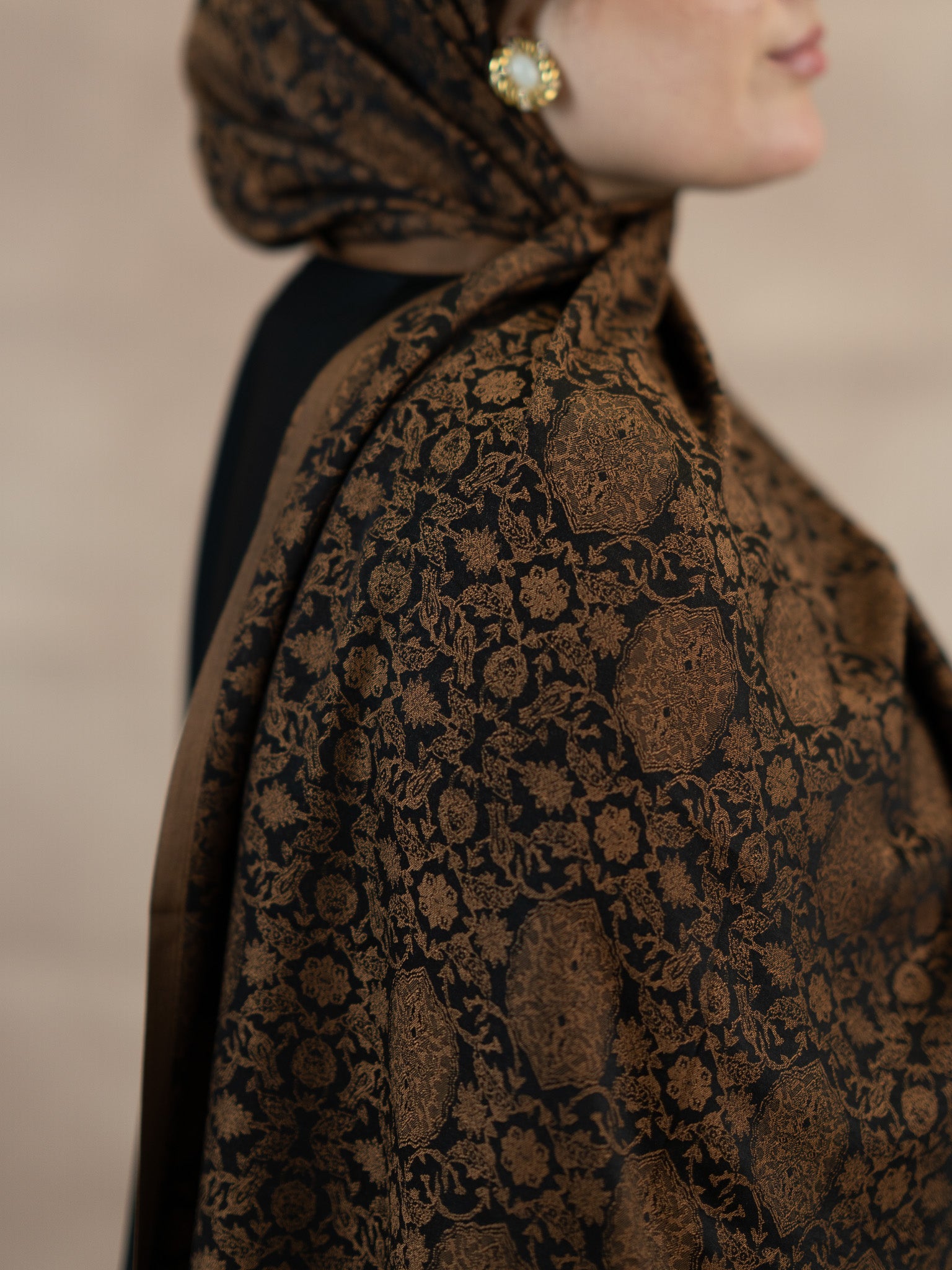 Reversible Jacquard Silk And Viscose Scarf