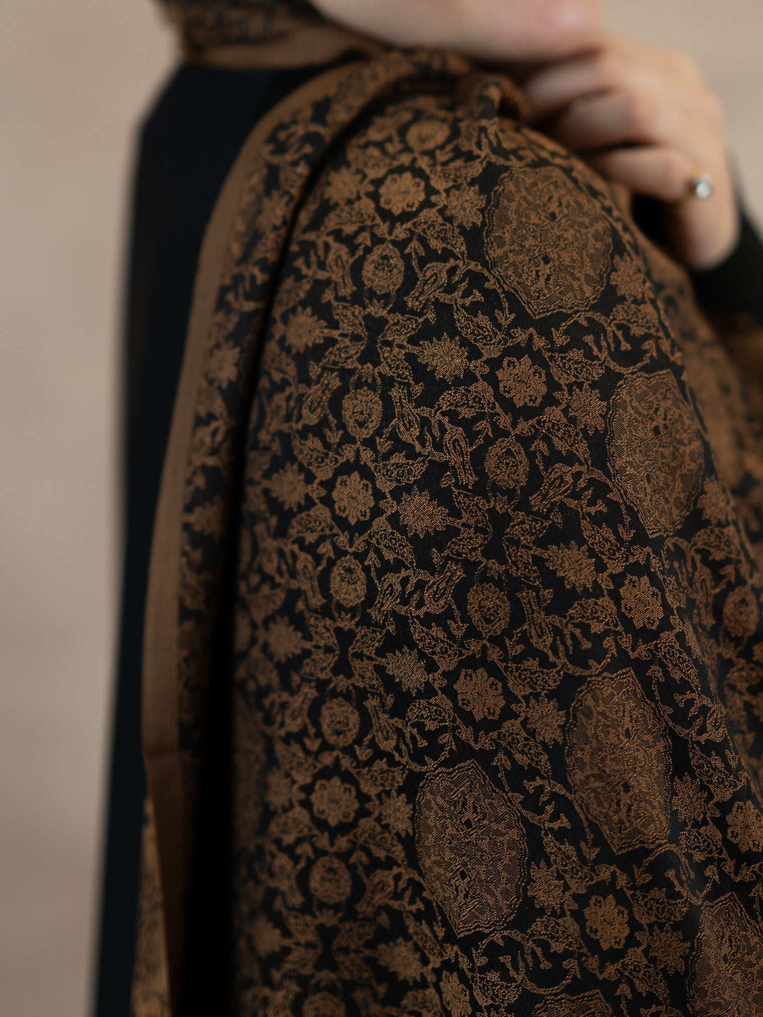 Reversible Jacquard Silk And Viscose Scarf