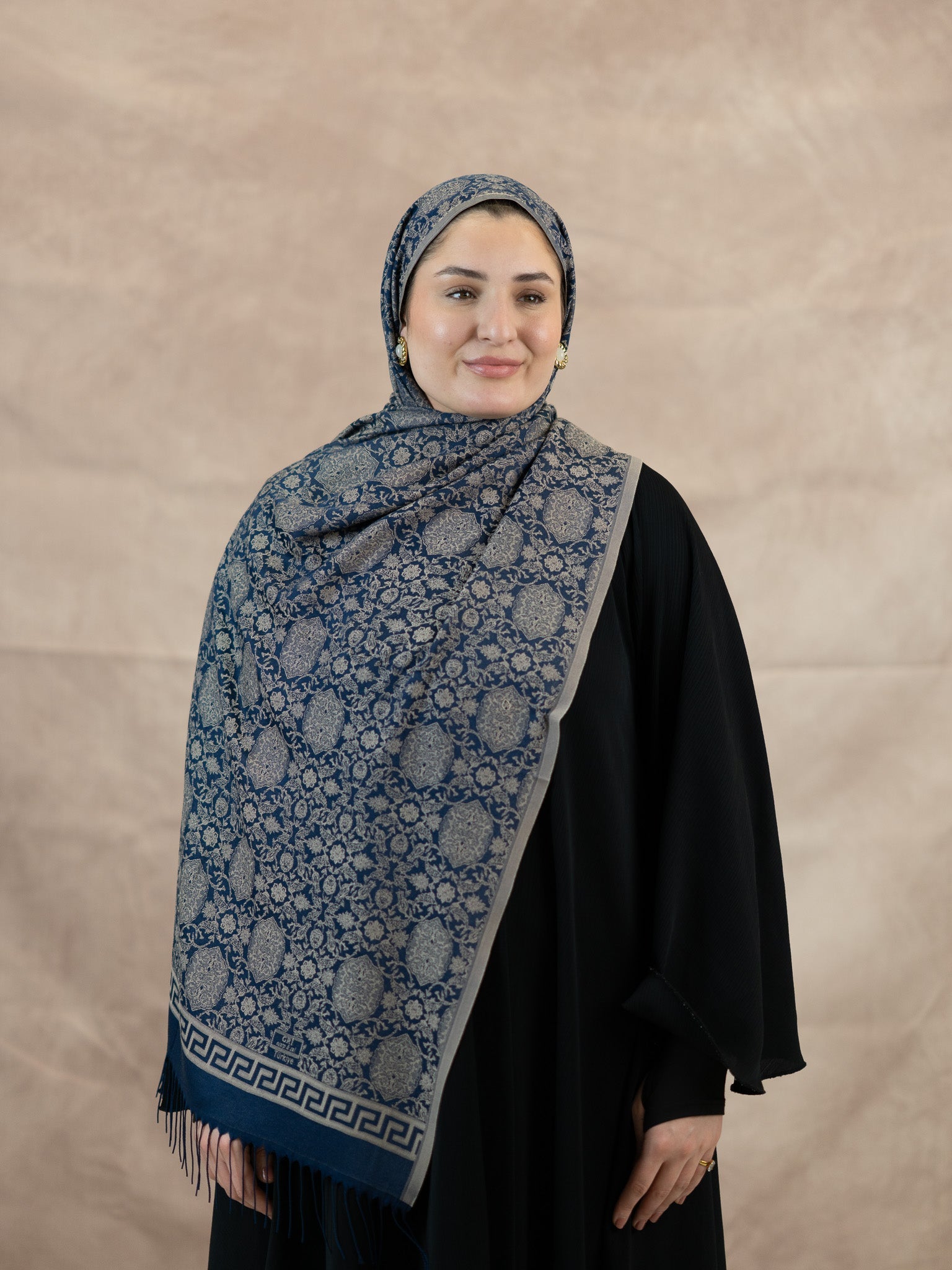 Reversible Jacquard Silk And Viscose Scarf