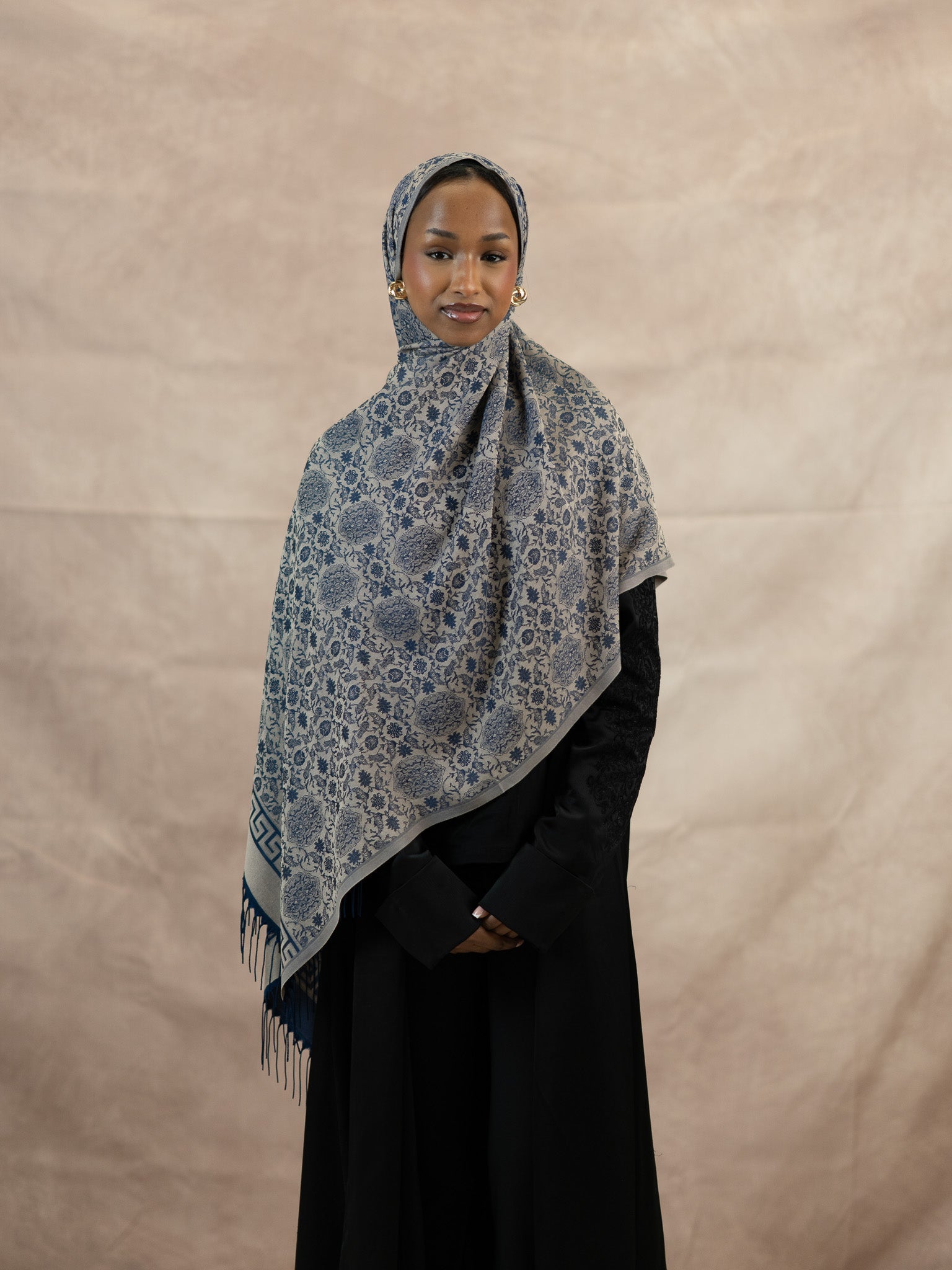 Reversible Jacquard Silk And Viscose Scarf
