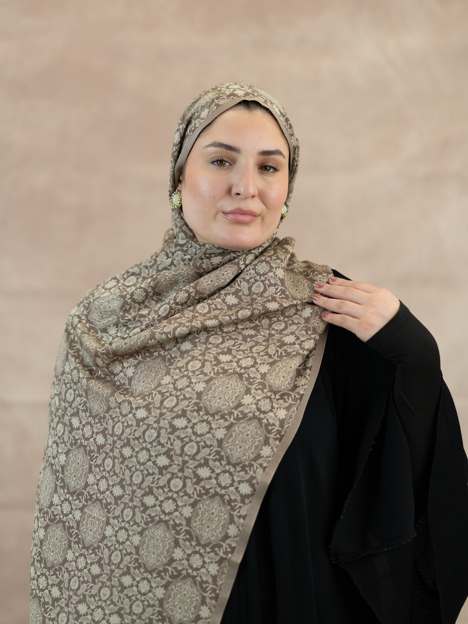 Reversible Jacquard Silk And Viscose Scarf