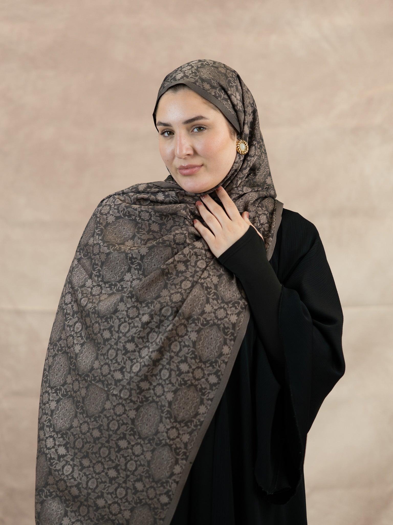 Reversible Jacquard Silk And Viscose Scarf